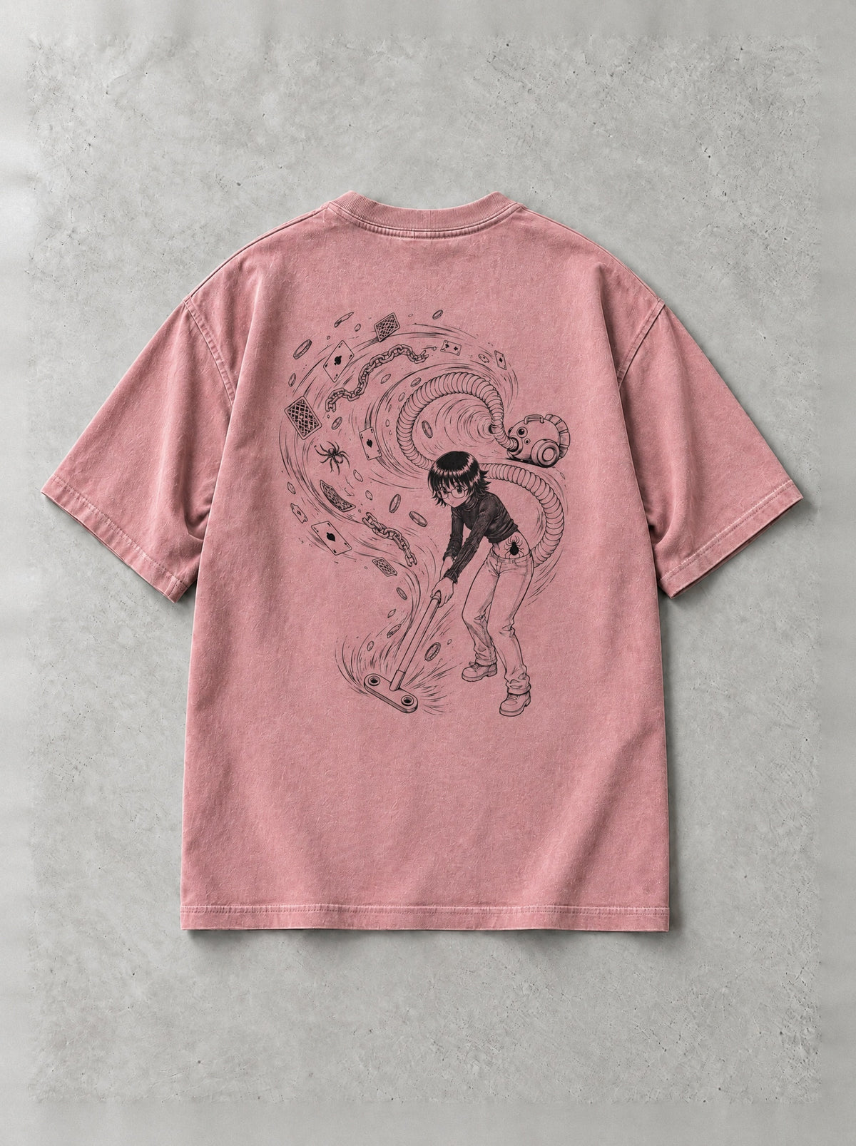 Suction Card Sweep Vintage Tee - Hunter x Hunter-inspired design by Torazen, back view