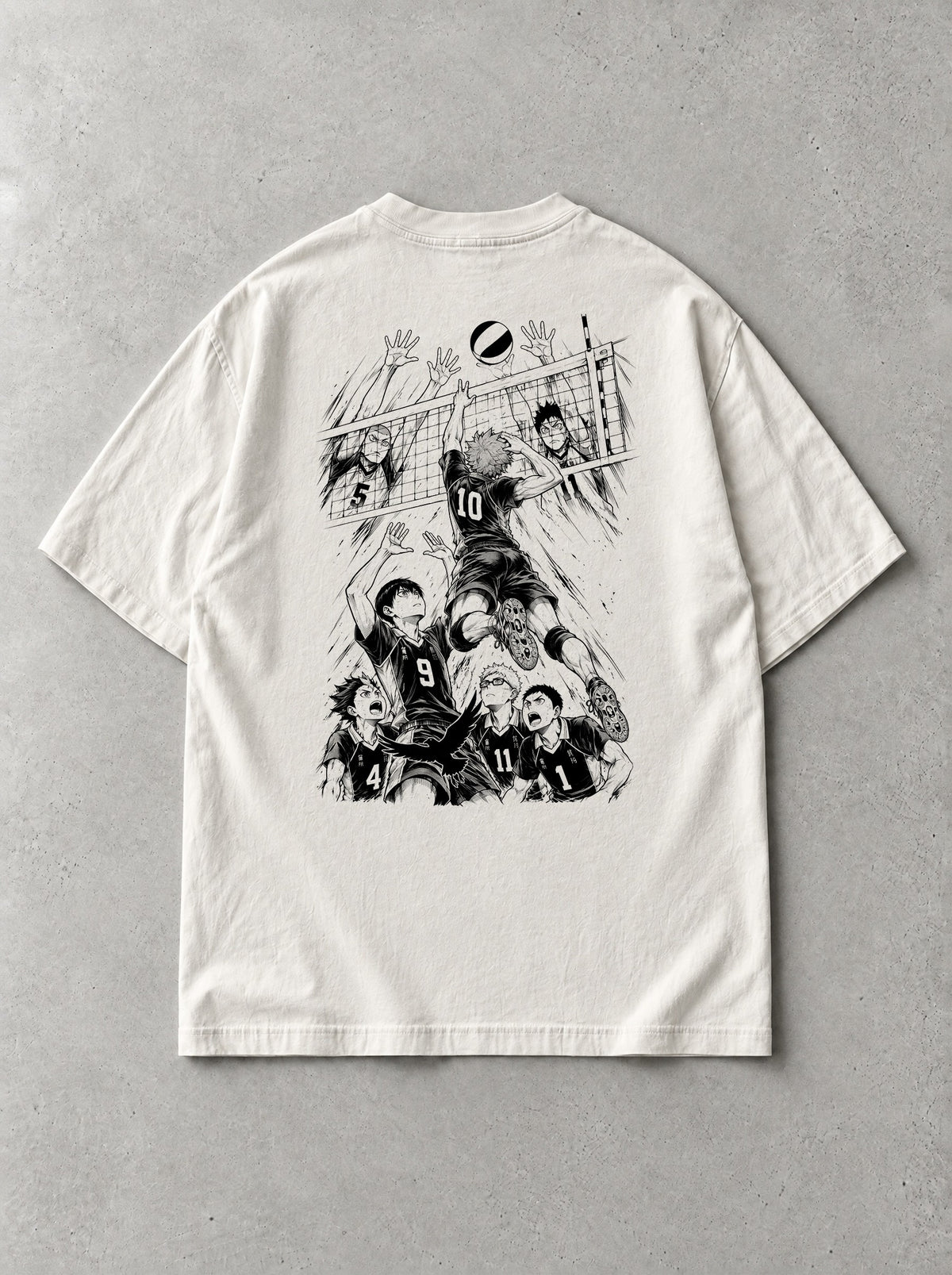 Net Spike Clash Vintage Tee - Haikyuu-inspired design by Torazen, back view