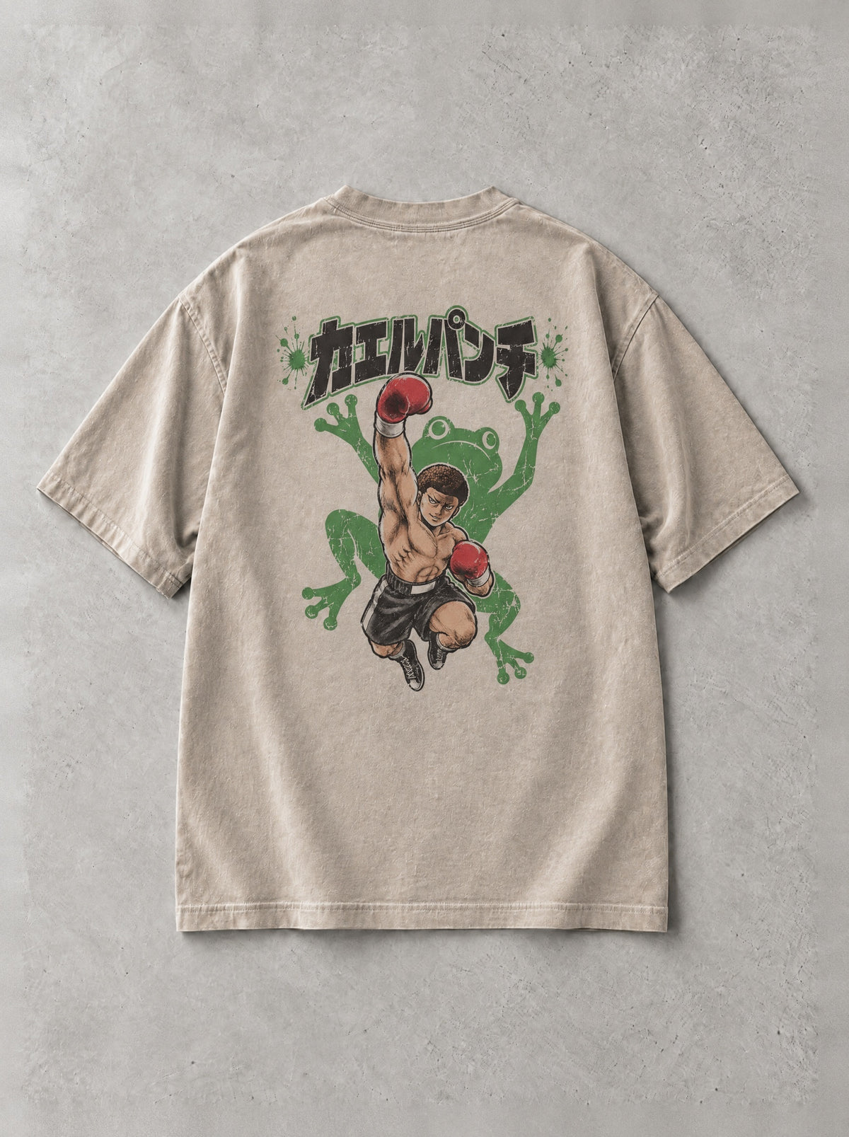 Frog Punch Vintage Tee - Hajime no Ippo-inspired design by Torazen, back view