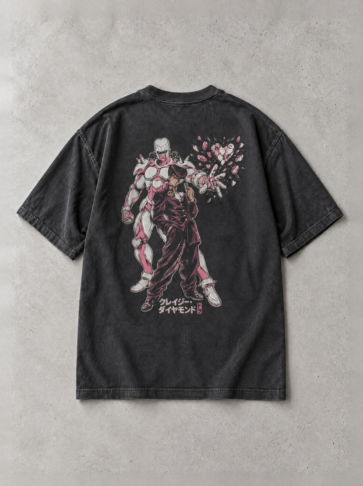 Crazy Diamond Vintage Tee - JoJo's Bizarre Adventure-inspired design by Torazen, back view