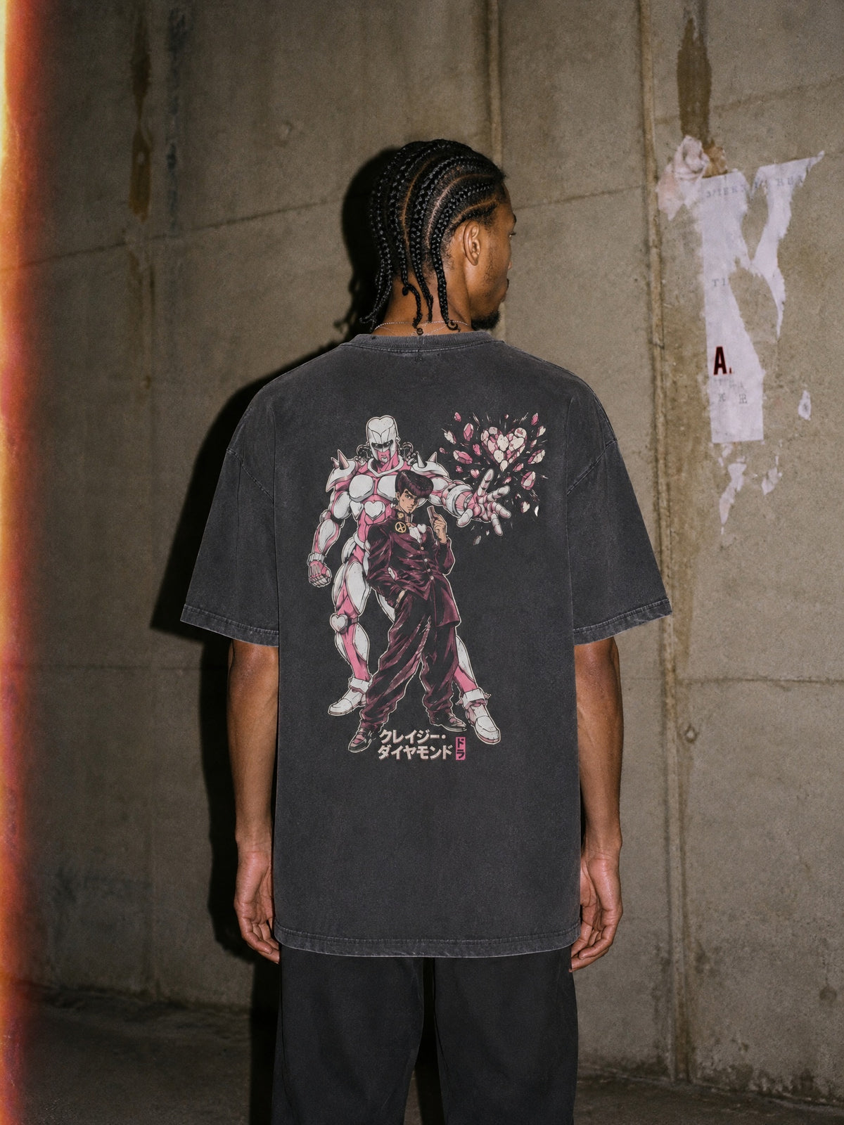 JJBA ✦ Crazy Diamond Vintage Tee by Torazen, worn on model