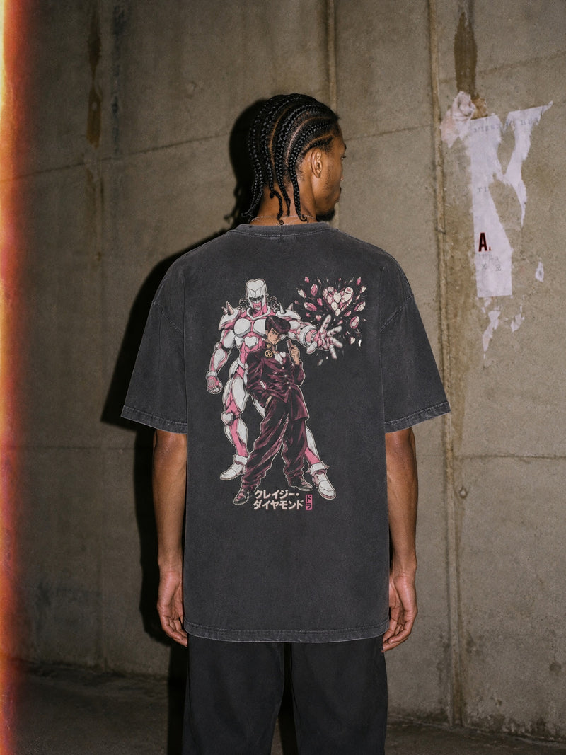 JJBA ✦ Crazy Diamond Vintage Tee by Torazen, worn on model