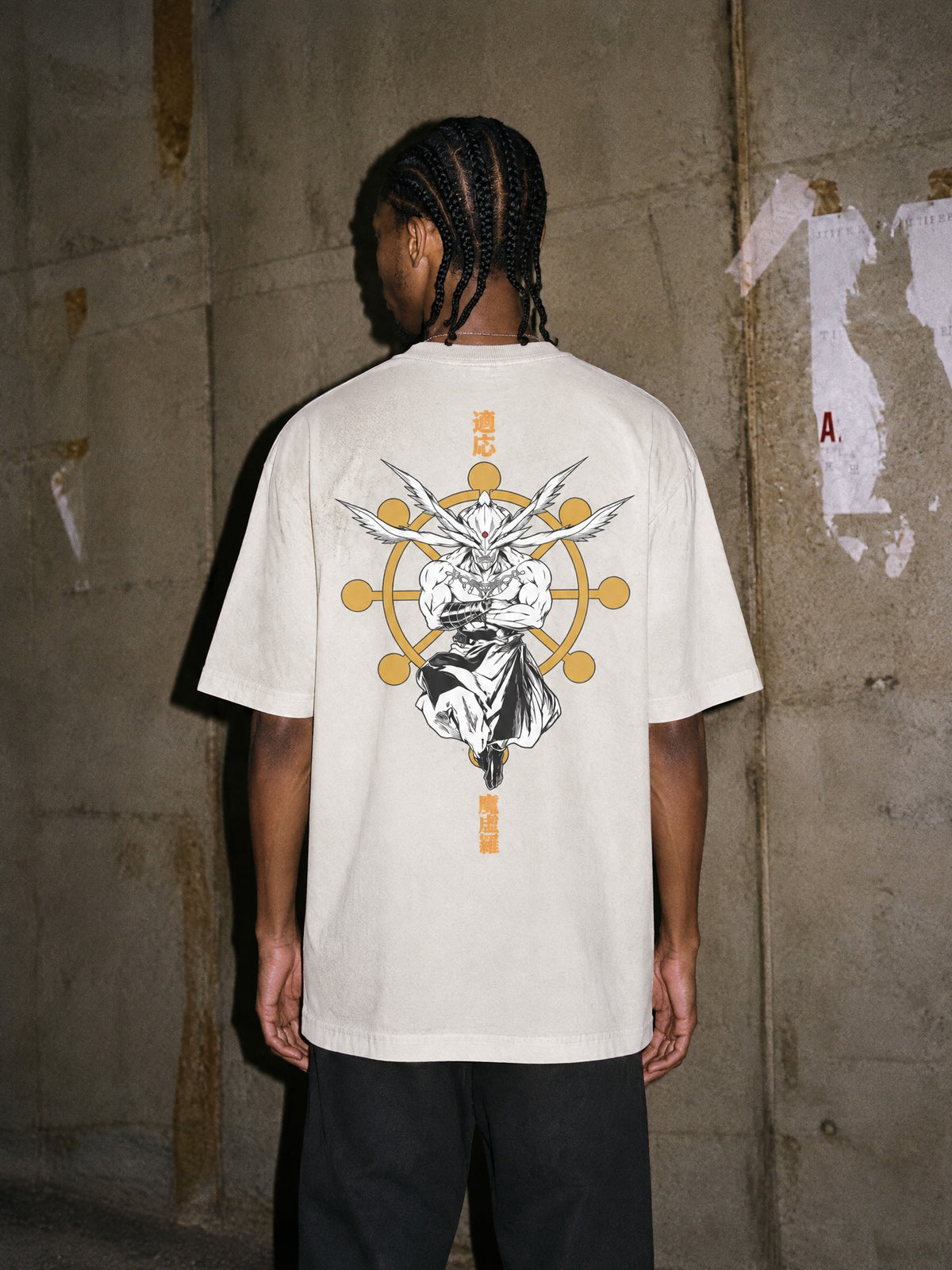 JJK ✦ Adapted Wheel Guard Vintage Tee by Torazen, worn on model