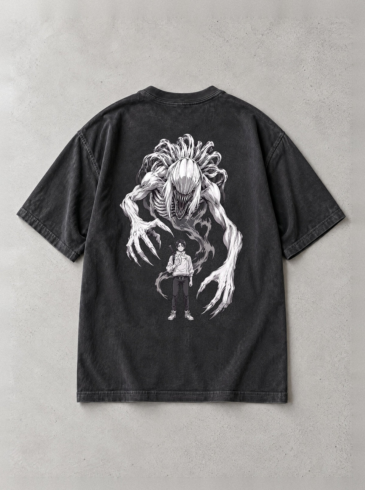 Cursed Queen Guard Vintage Tee - Jujutsu Kaisen-inspired design by Torazen, back view