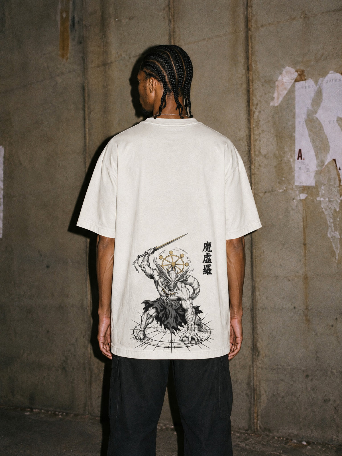 JJK ✦ Eight Handled Wheel Vintage Tee by Torazen, worn on model