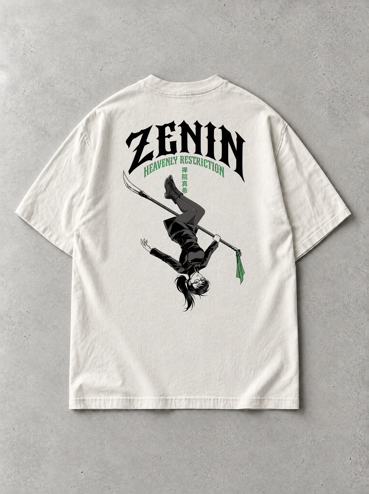 Heavenly Restriction Flip Vintage Tee - Jujutsu Kaisen-inspired design by Torazen, back view