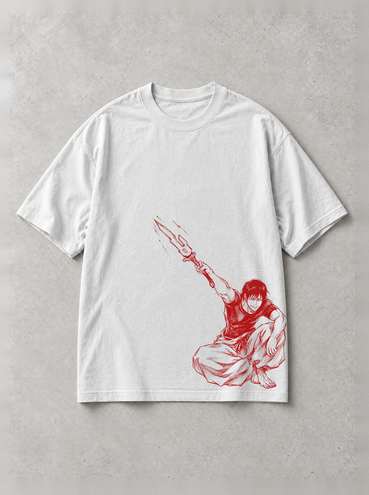 Inverted Spear Crouch Vintage Tee - Jujutsu Kaisen-inspired design by Torazen, front view