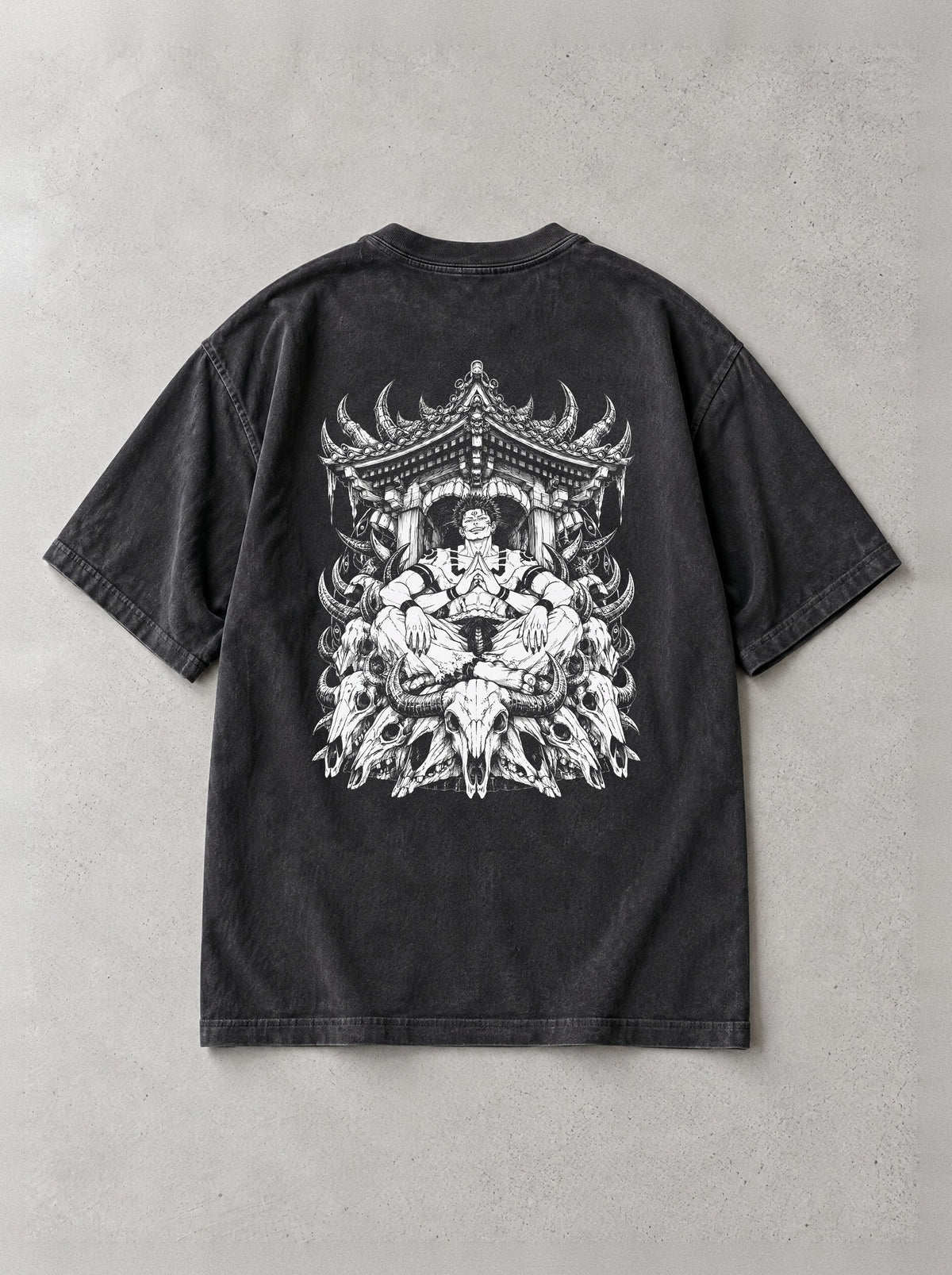 Malevolent Throne Vintage Tee - Jujutsu Kaisen-inspired design by Torazen, back view