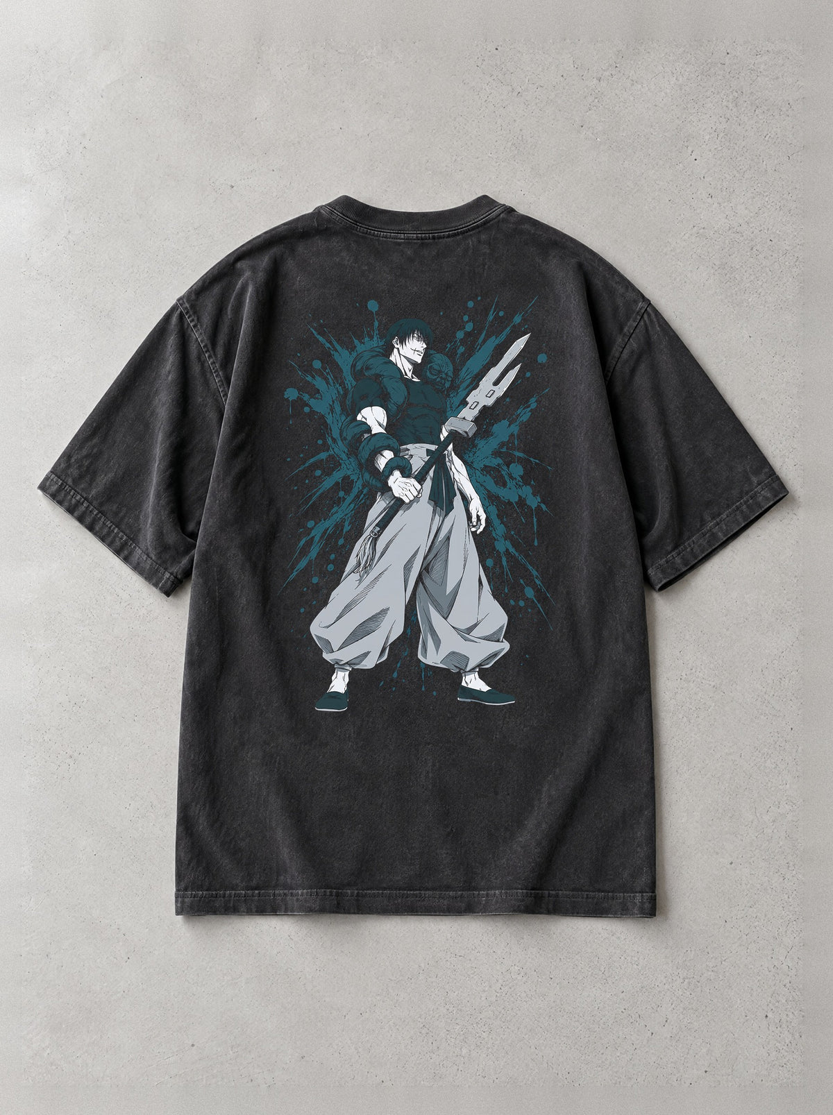 Polearm Assassin Vintage Tee - Jujutsu Kaisen-inspired design by Torazen, back view