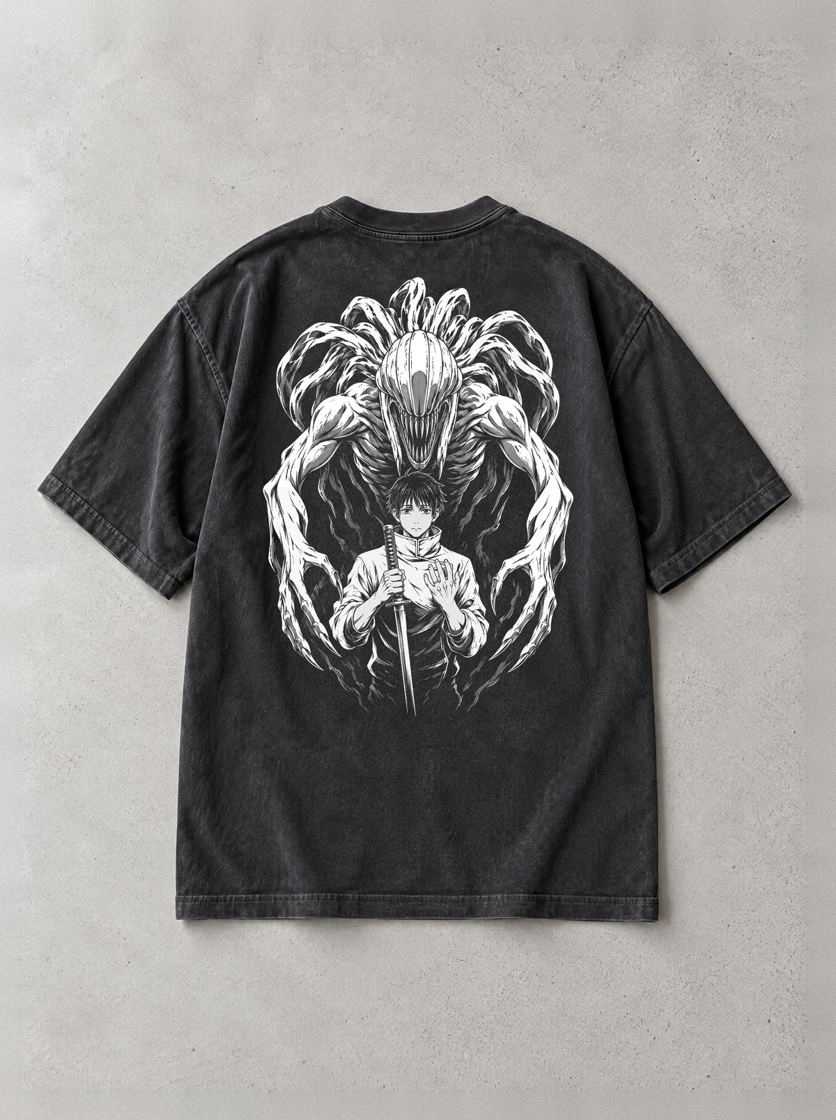 Promised Ring Vintage Tee - Jujutsu Kaisen-inspired design by Torazen, back view