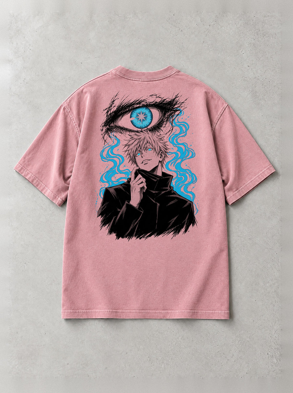 Six Eyes Watching Vintage Tee - Jujutsu Kaisen-inspired design by Torazen, back view