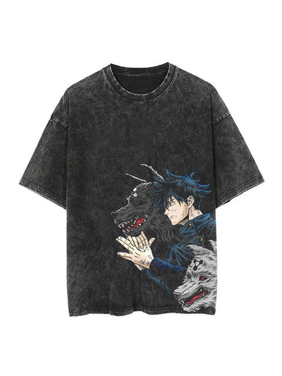 anime-inspired tee with the divine dogs vintage tee design