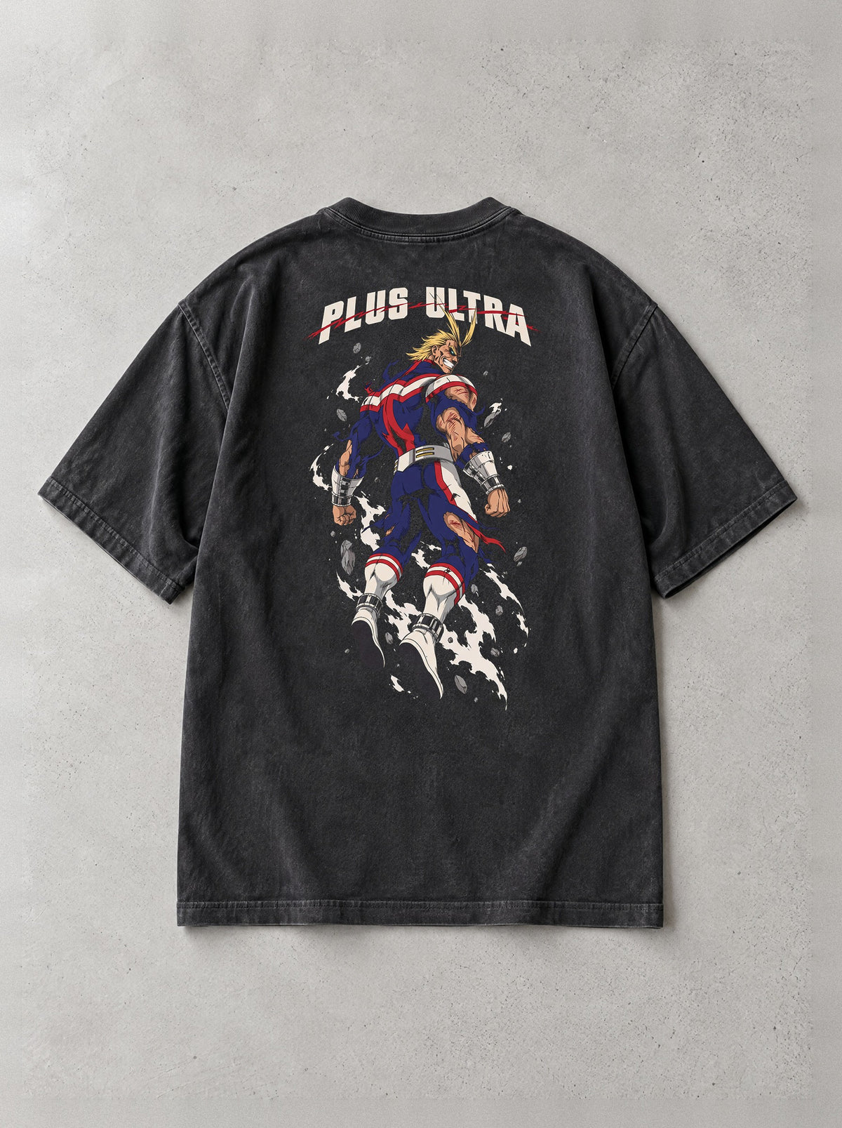 Plus Ultra Rise Vintage Tee - My Hero Academia-inspired design by Torazen, back view