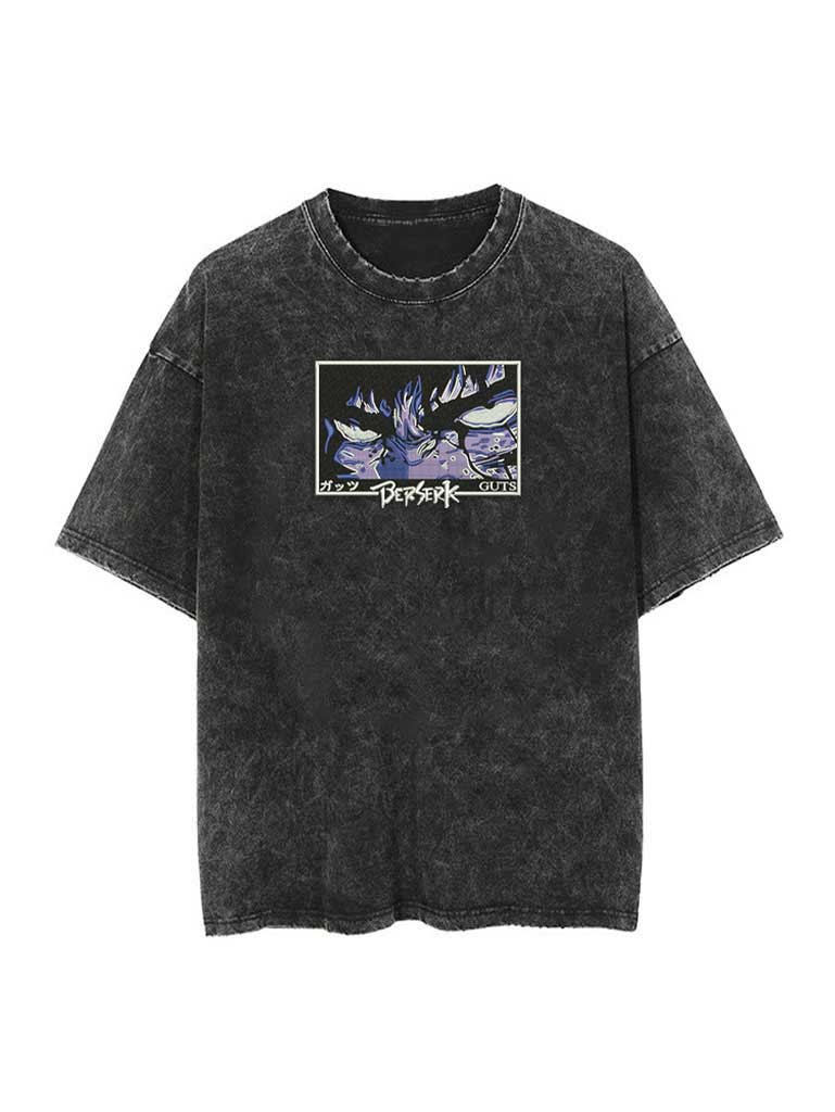 A t-shirt with anime-inspired design, blending manga shonen style with modern streetwear aesthetic.