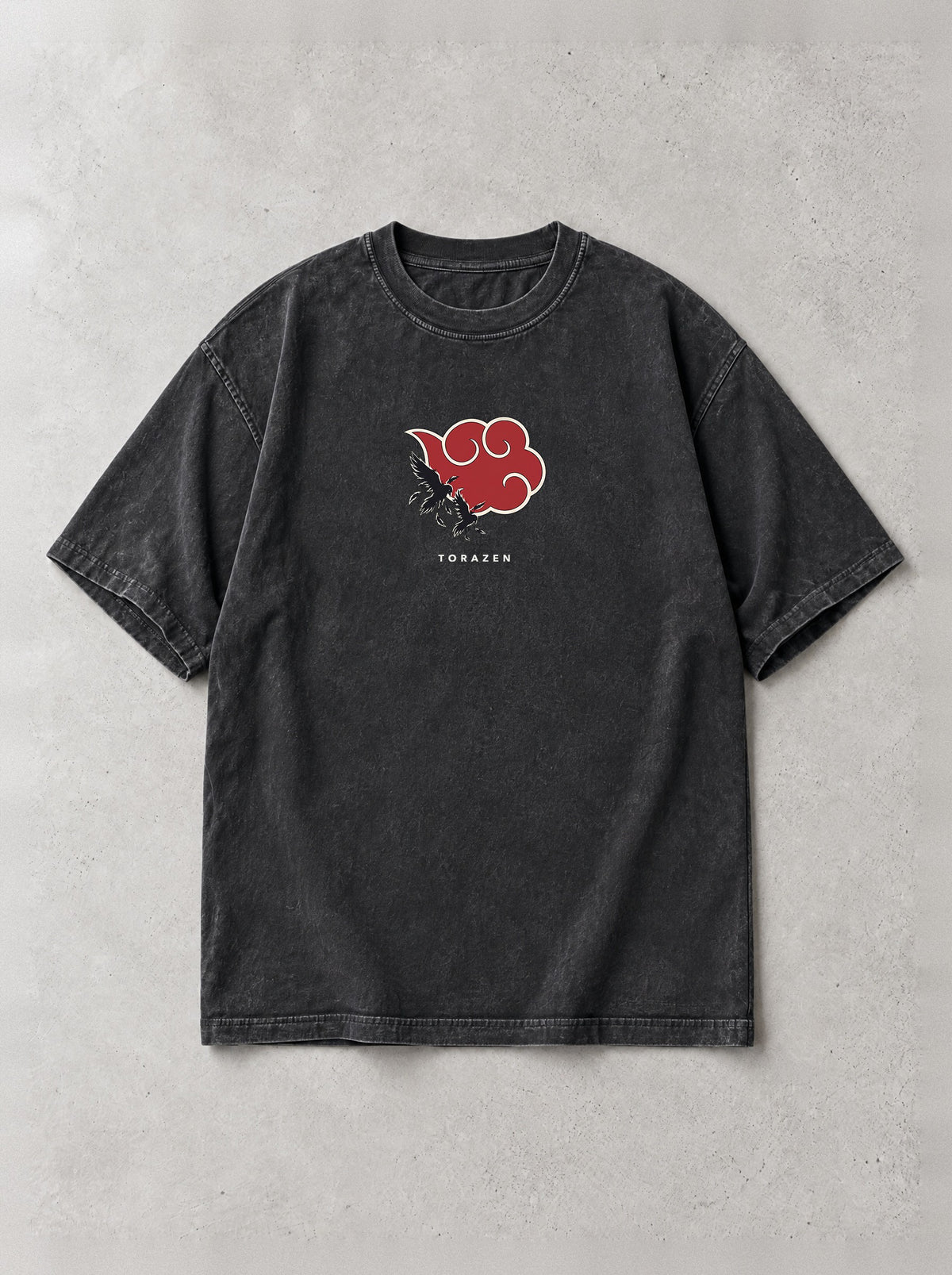 Crow Cloud Scatter Vintage Tee by Torazen, front view