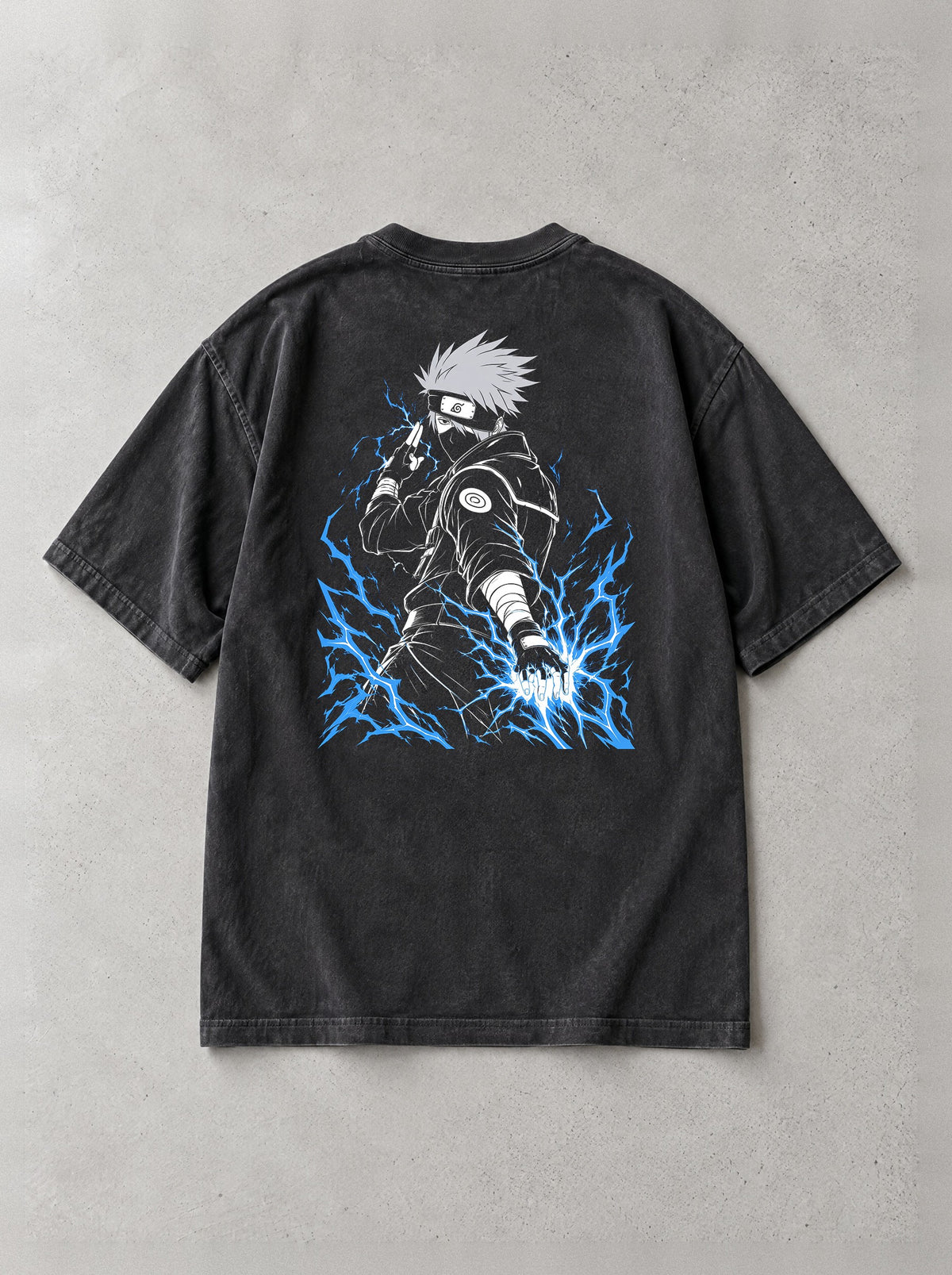 Lightning Blade Strike Vintage Tee - Naruto-inspired design by Torazen, back view