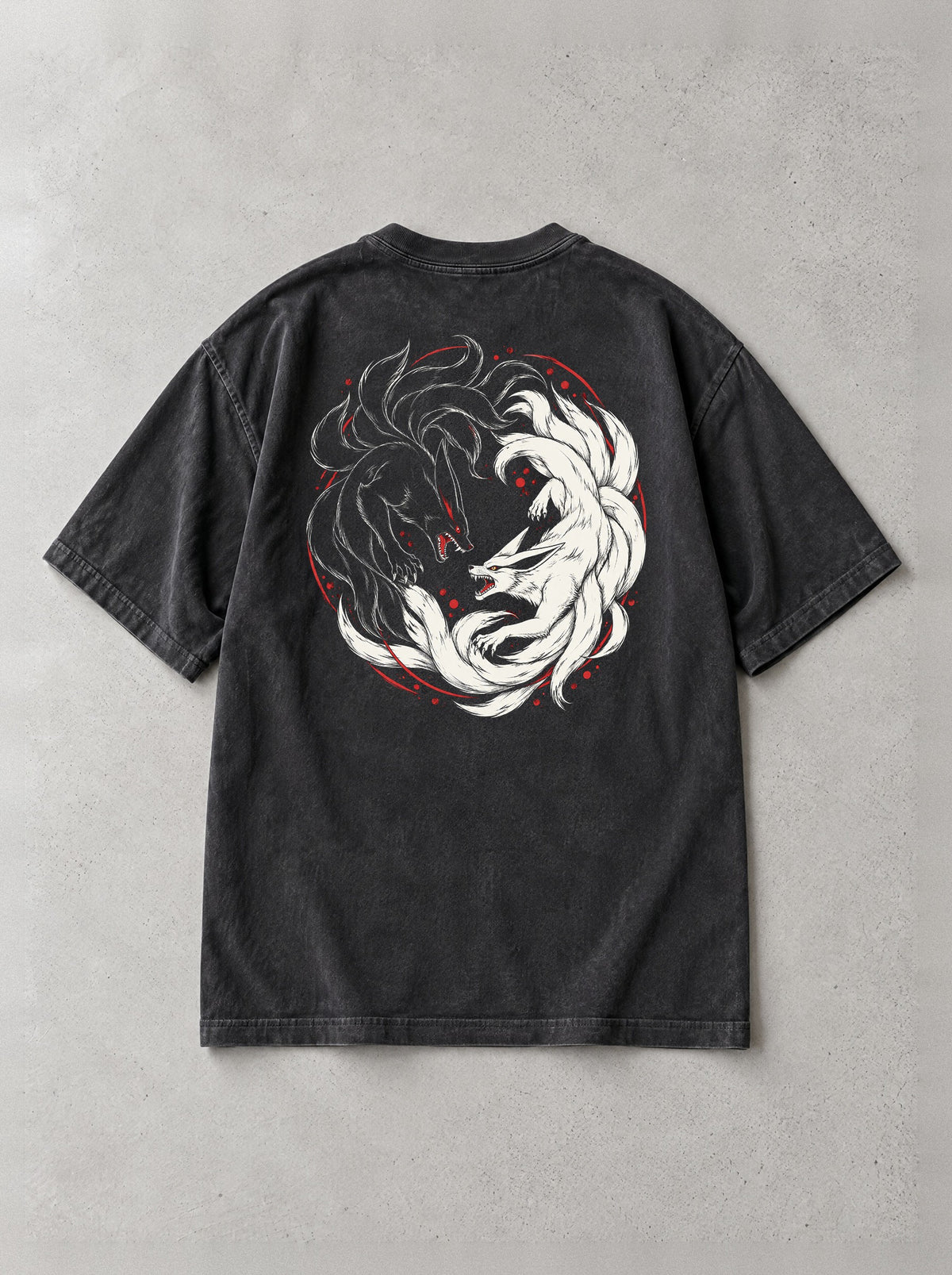 Twin Tails Balance Vintage Tee - Naruto-inspired design by Torazen, back view