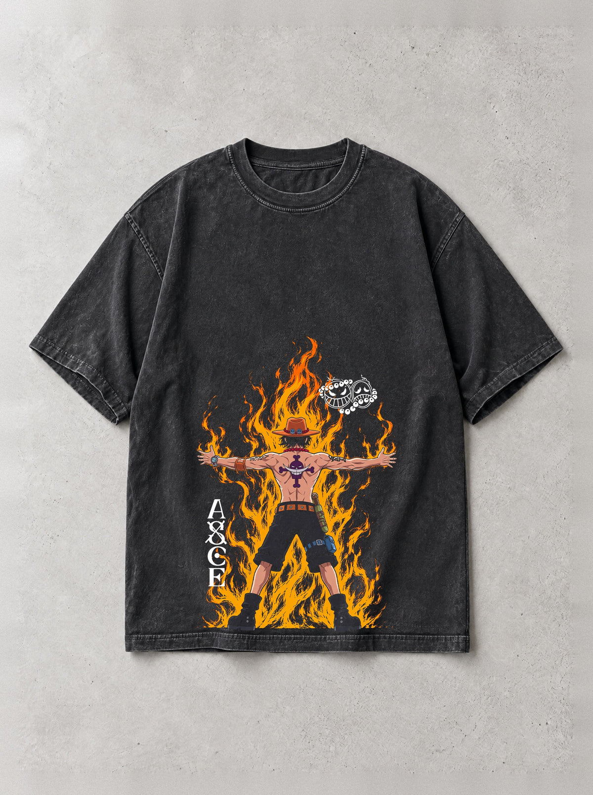 Arms Wide Inferno Vintage Tee - One Piece-inspired design by Torazen, front view