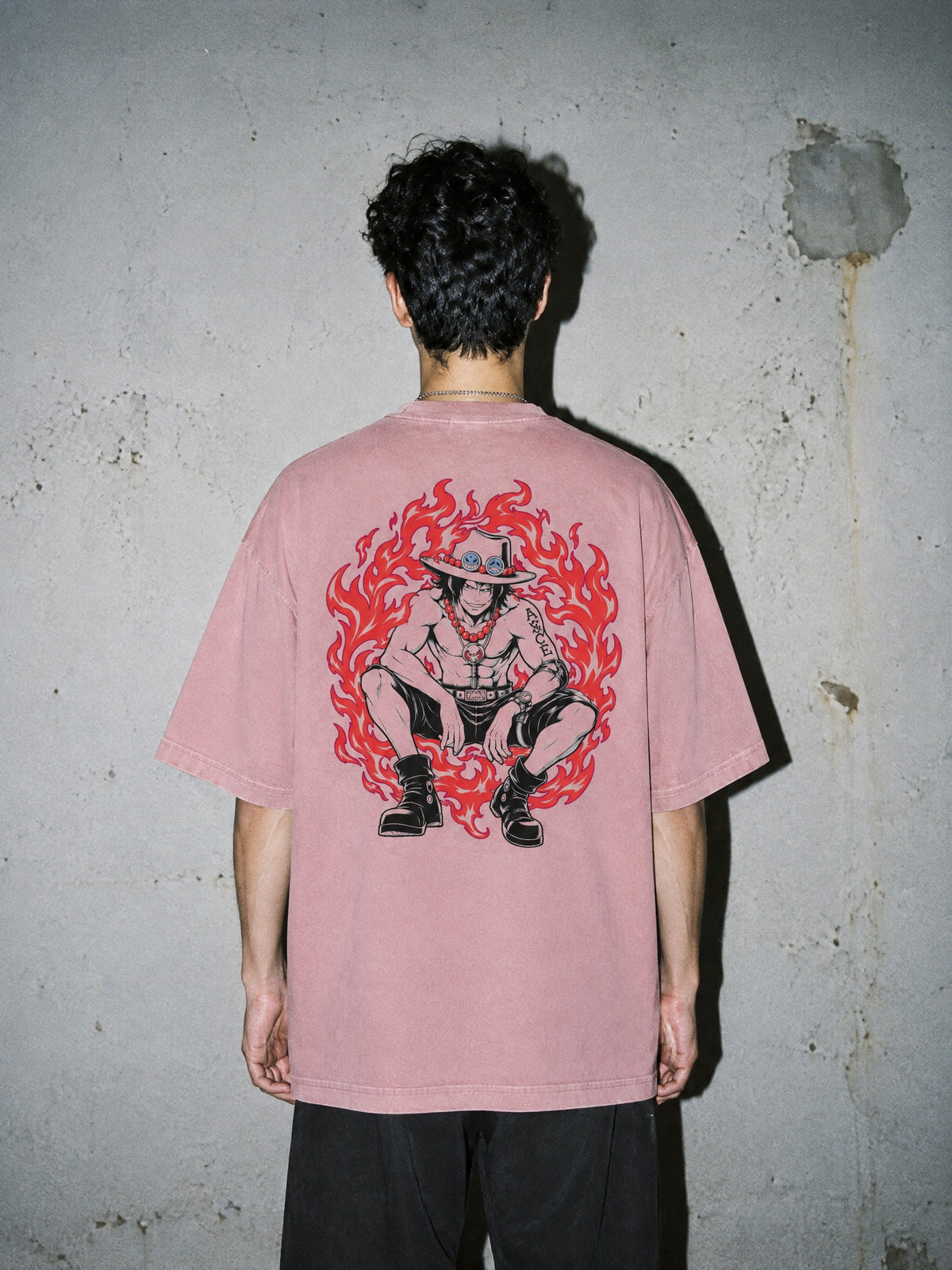 OP ✦ Crouched In Flames Vintage Tee by Torazen, worn on model