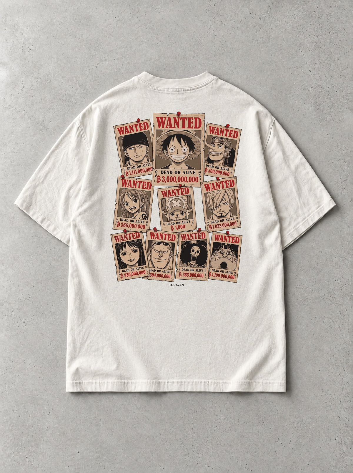 Dead Or Alive Crew Vintage Tee - One Piece-inspired design by Torazen, back view