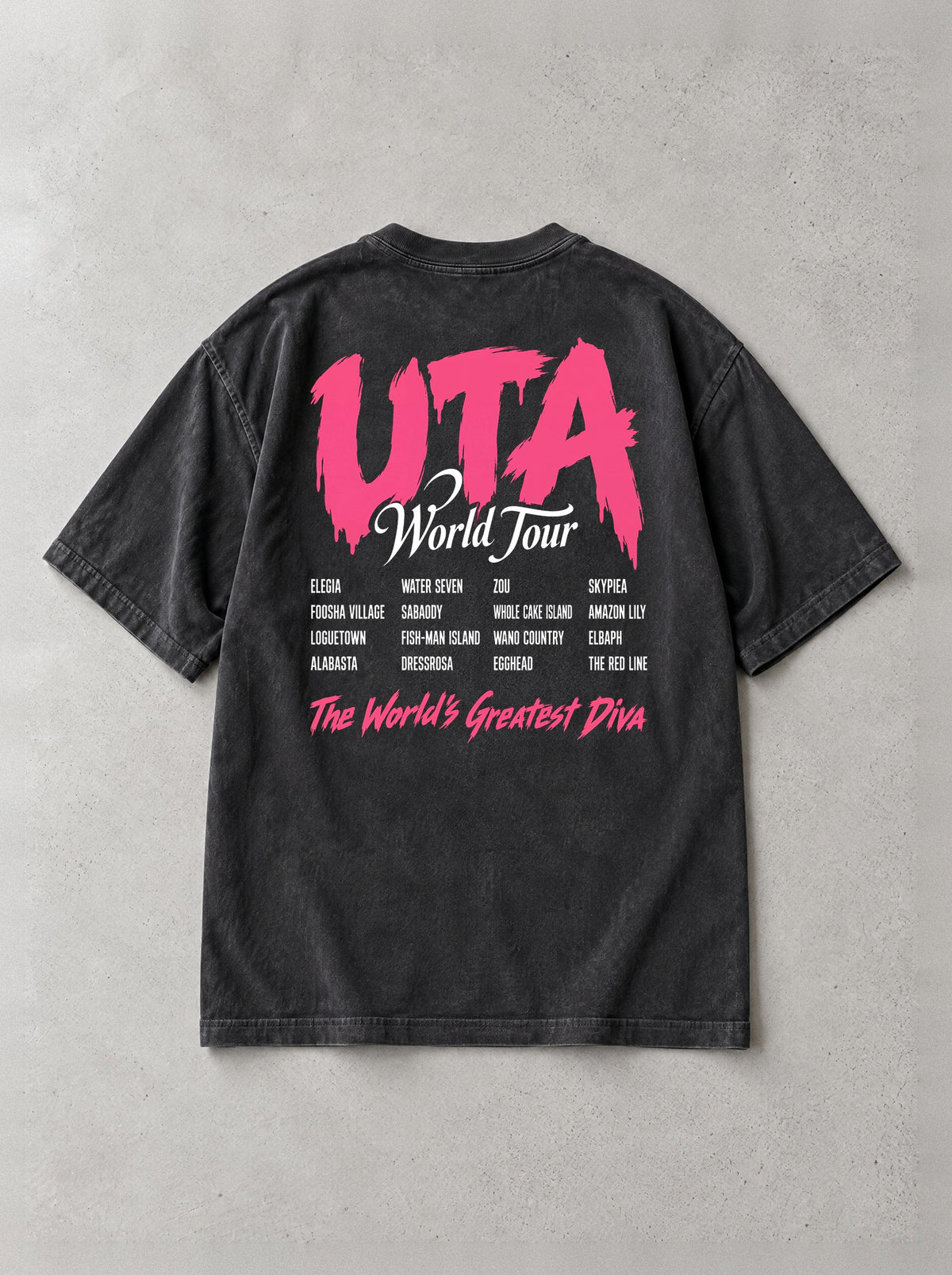 Diva World Tour Vintage Tee - One Piece-inspired design by Torazen, back view