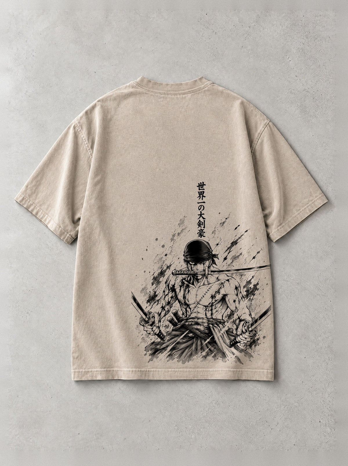 Greatest Swordsman Ink Vintage Tee - One Piece-inspired design by Torazen, back view