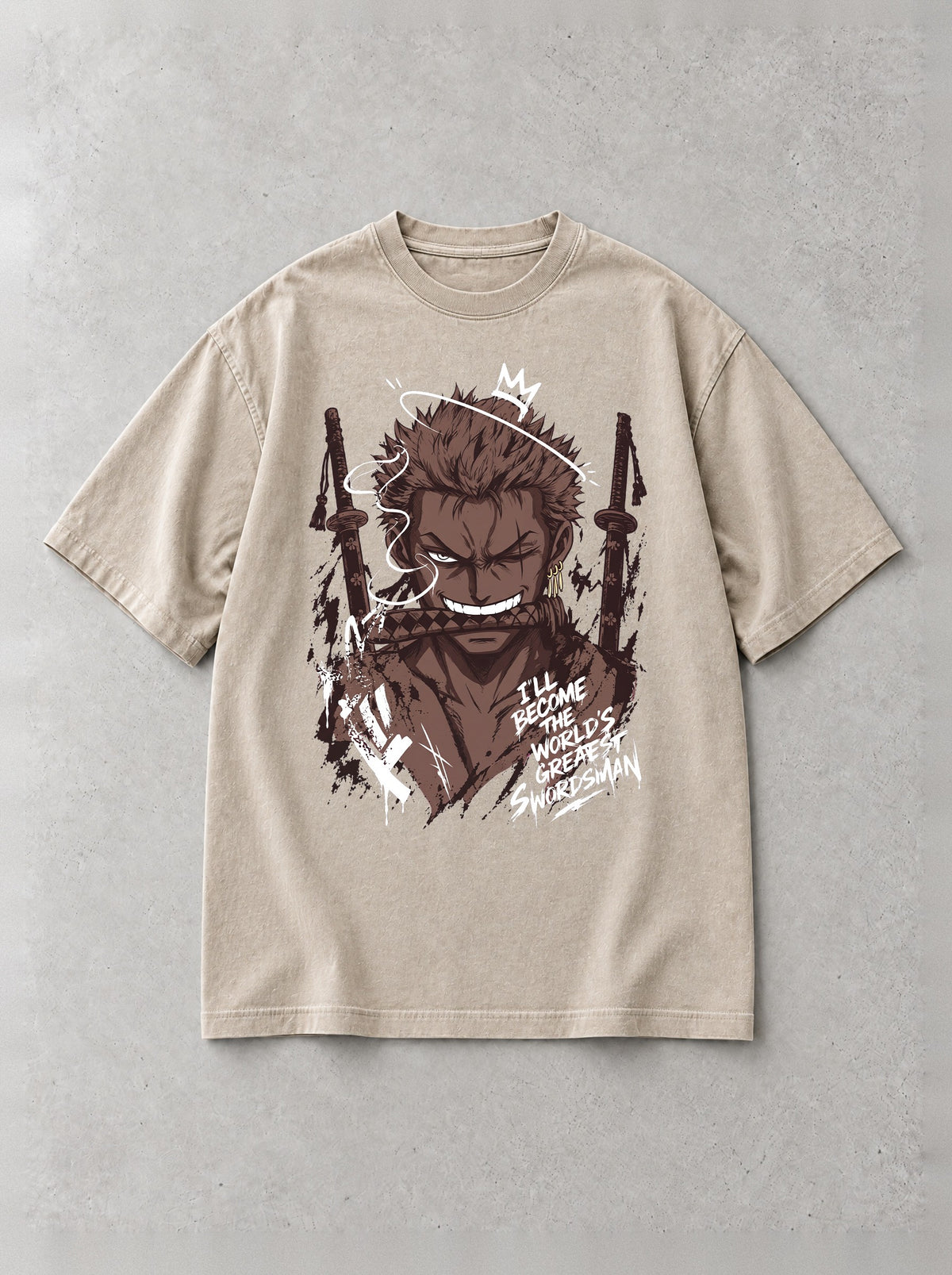 Greatest Swordsman Vow Vintage Tee - One Piece-inspired design by Torazen, front view