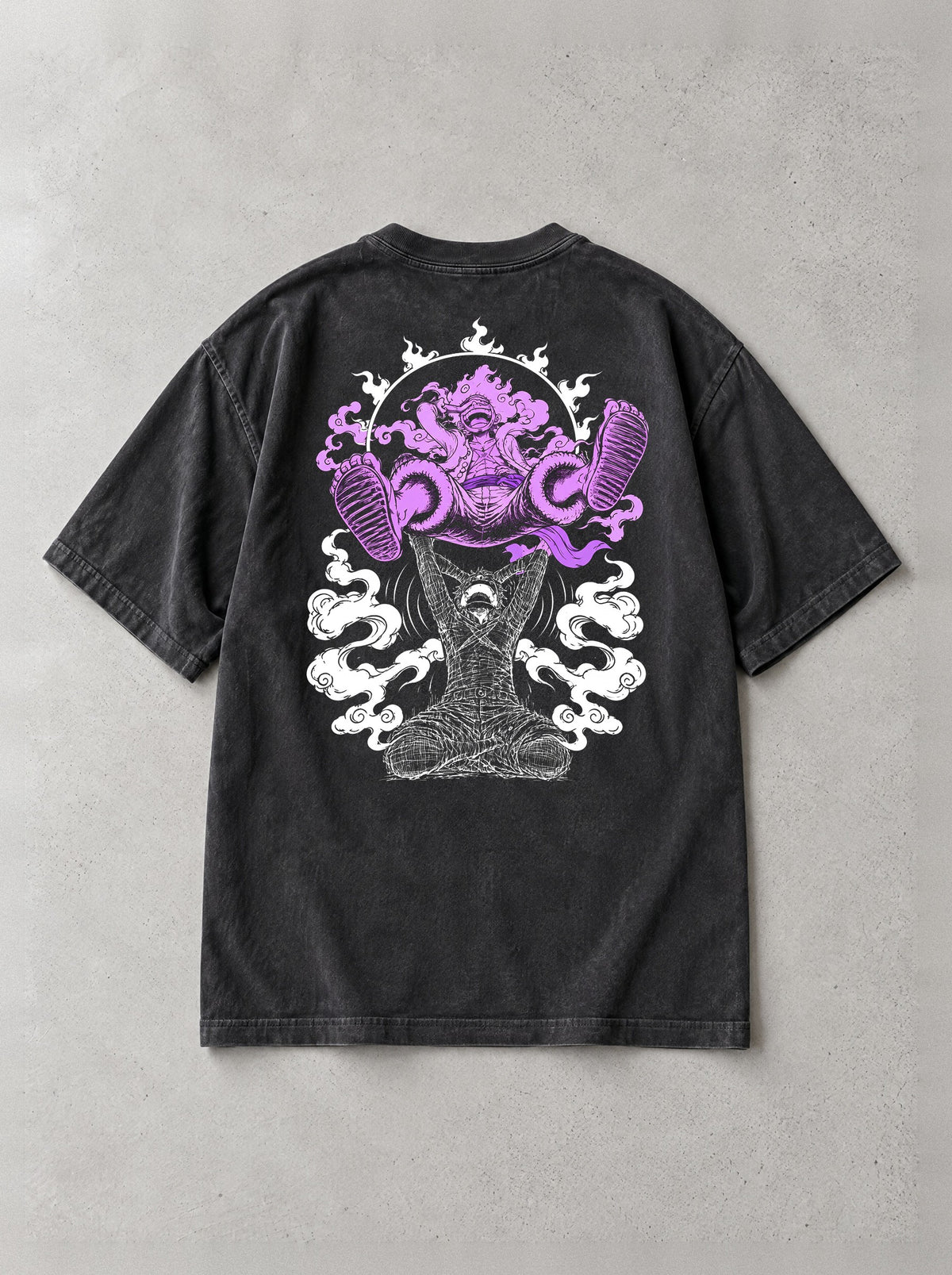Joyful Drums Vintage Tee - One Piece-inspired design by Torazen, back view