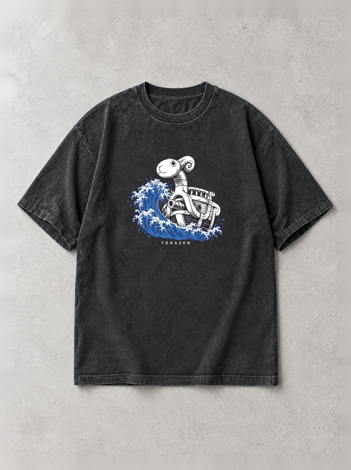 Merry Great Wave Vintage Tee by Torazen, front view
