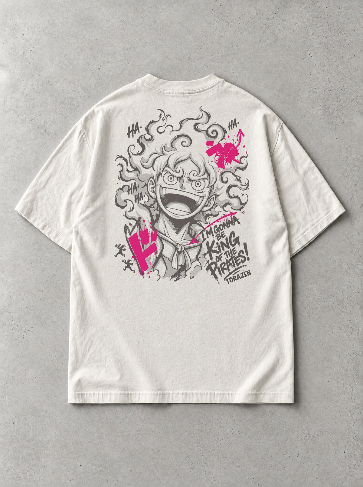 Sun God Laughter Vintage Tee - One Piece-inspired design by Torazen, back view