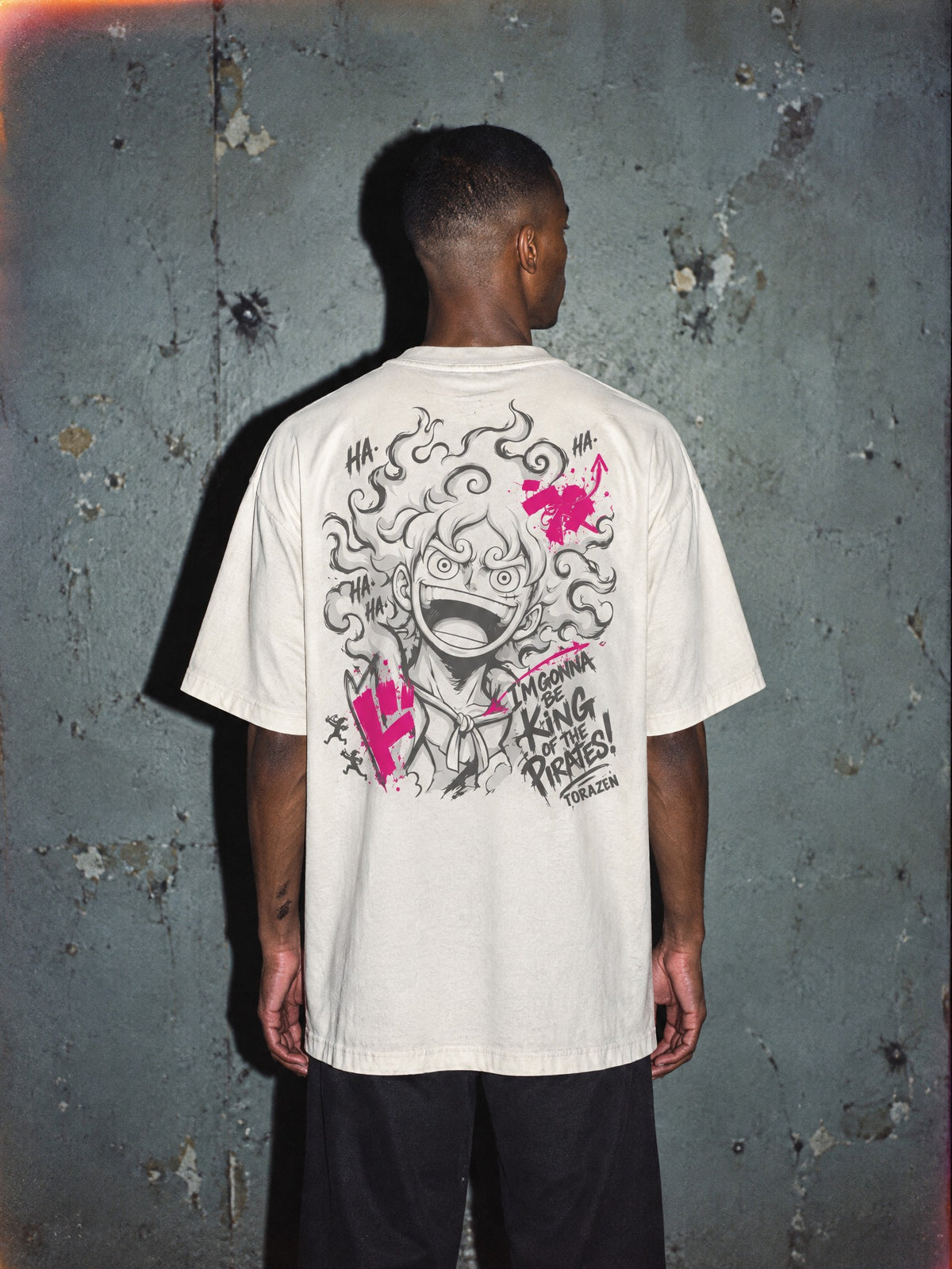 OP ✦ Sun God Laughter Vintage Tee by Torazen, worn on model