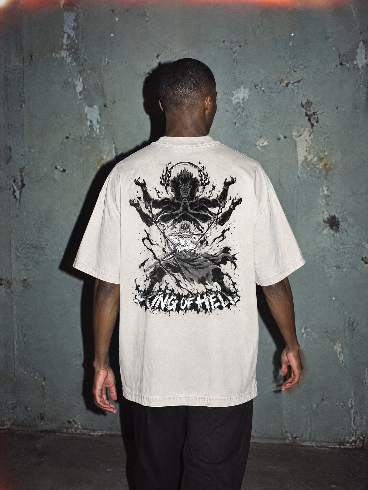OP ✦ Three Headed Demon Vintage Tee by Torazen, worn on model