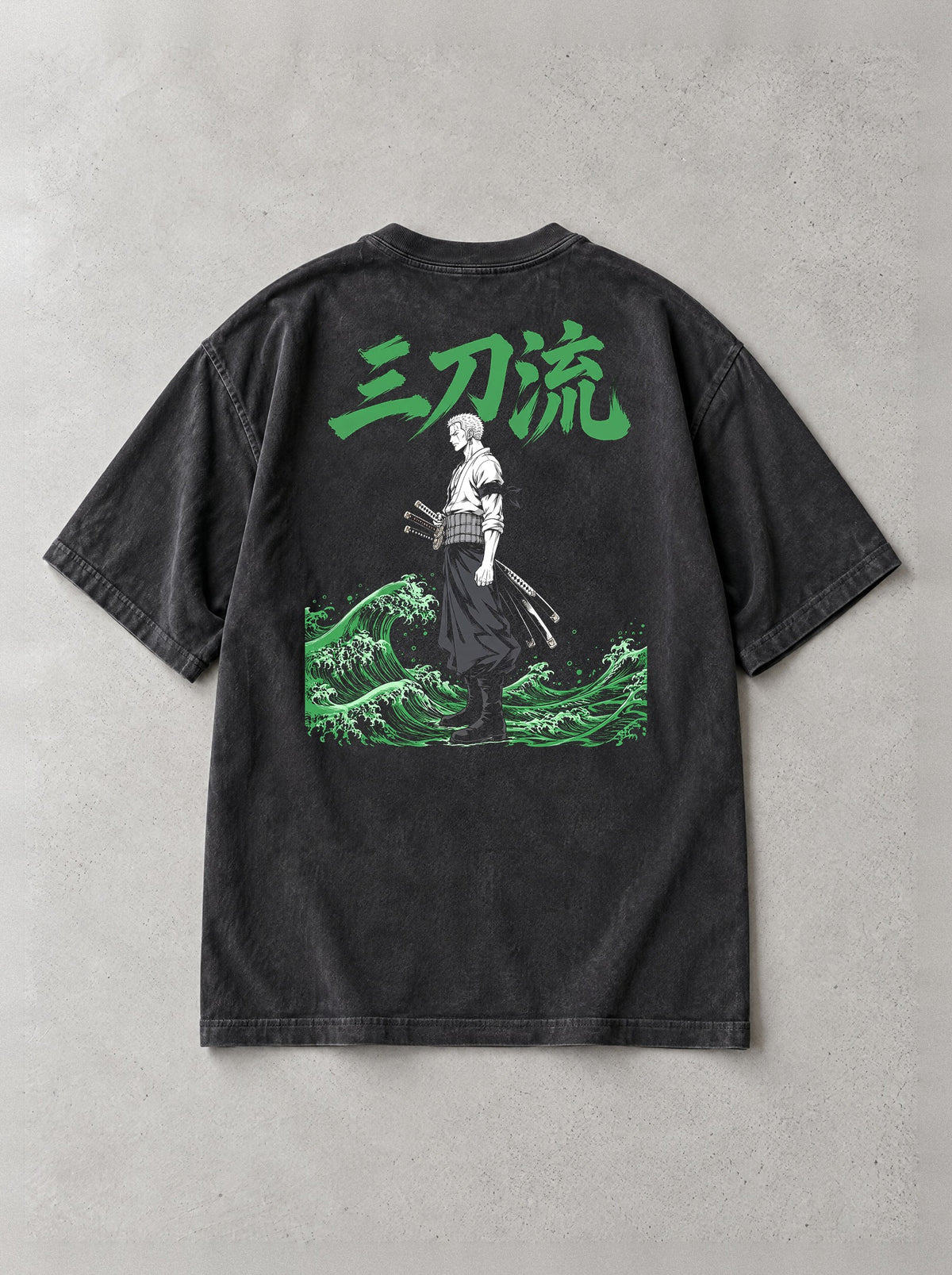 Three Sword Tide Vintage Tee - One Piece-inspired design by Torazen, back view