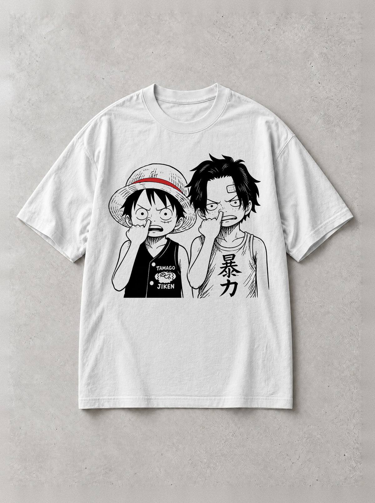 Troublemaker Brothers Vintage Tee - One Piece-inspired design by Torazen, front view