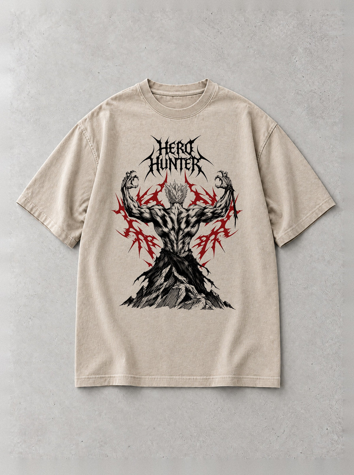 Hero Hunter Flex Vintage Tee - One Punch Man-inspired design by Torazen, front view