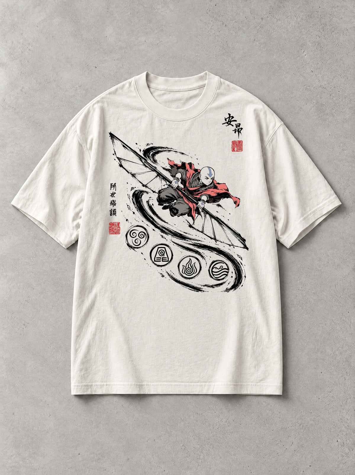 Air Glider Ink Vintage Tee - Avatar: The Last Airbender-inspired design by Torazen, front view
