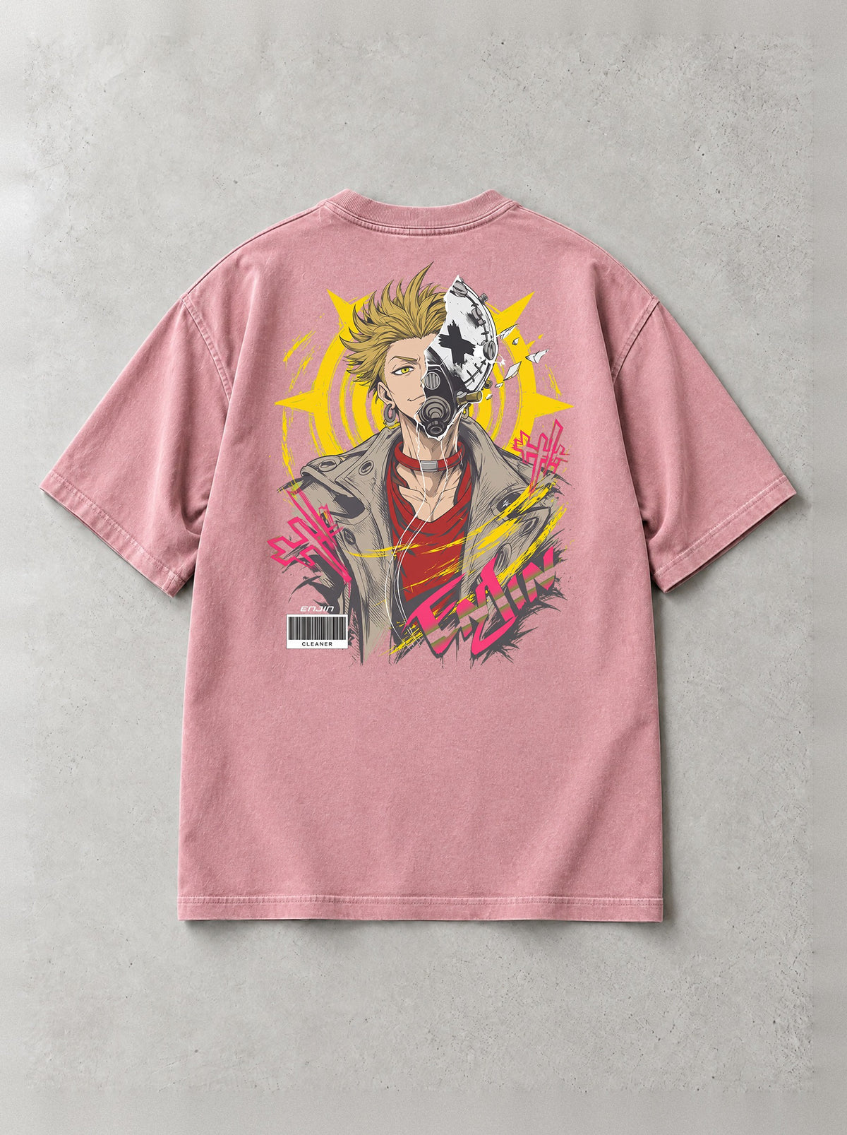 Cleaner On Call Vintage Tee - Gachiakuta-inspired design by Torazen, back view
