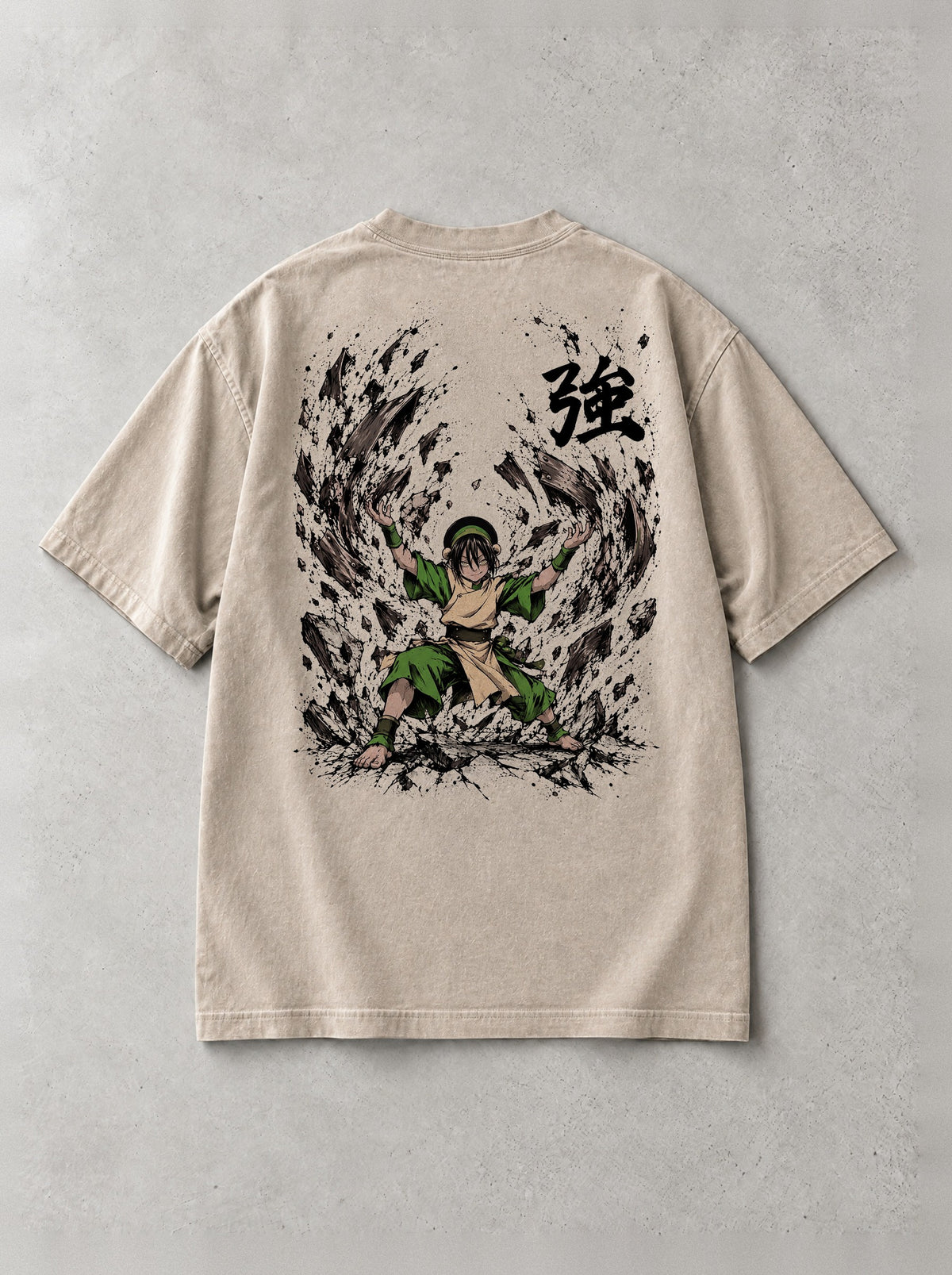 Earthbound Quake Vintage Tee - Avatar: The Last Airbender-inspired design by Torazen, back view