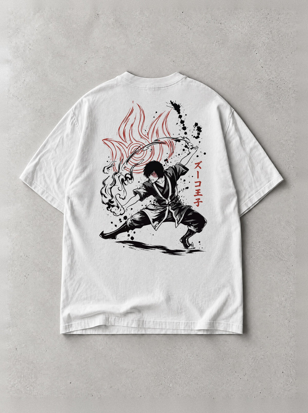 Exiled Prince Flame Vintage Tee - Avatar: The Last Airbender-inspired design by Torazen, back view