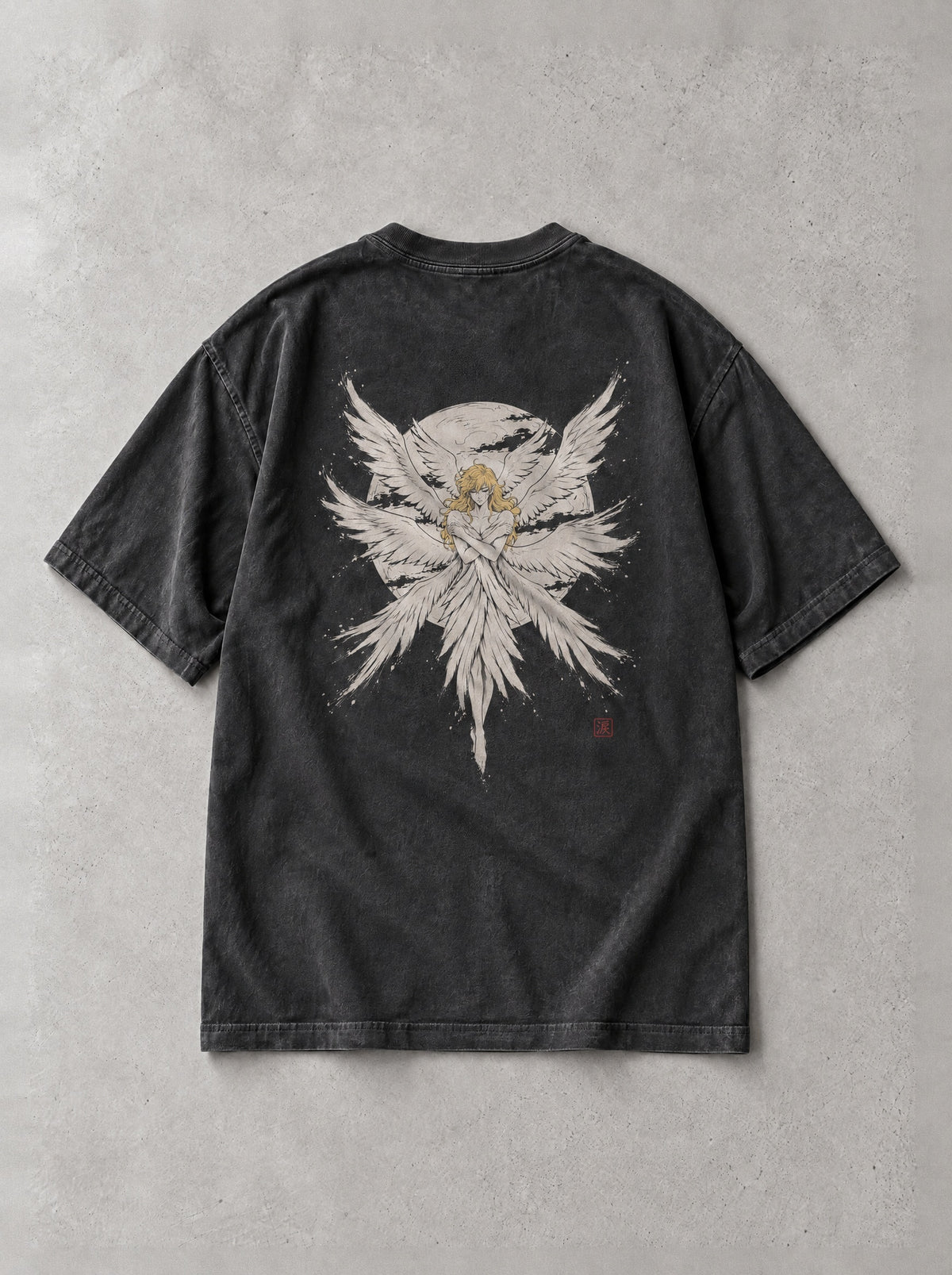 Fallen Angel Ryo Vintage Tee - Devilman Crybaby-inspired design by Torazen, back view