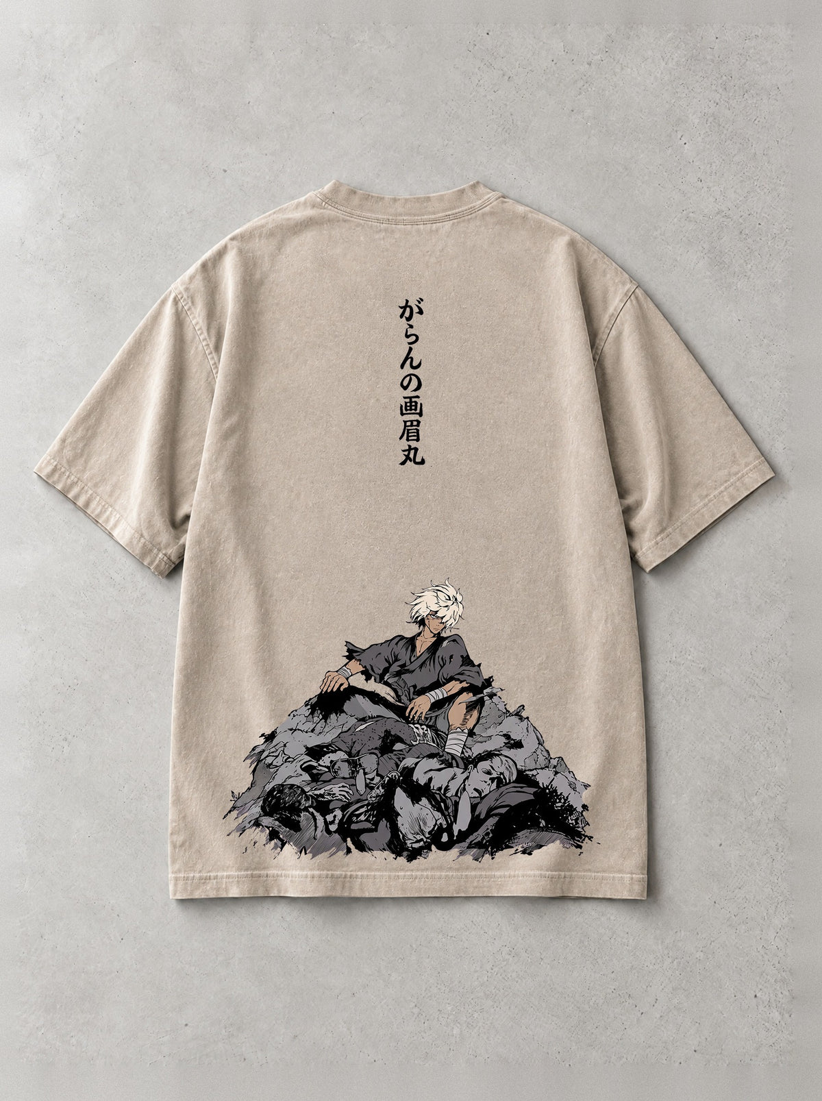 Hollow Ninja Heap Vintage Tee - Hell's Paradise-inspired design by Torazen, back view