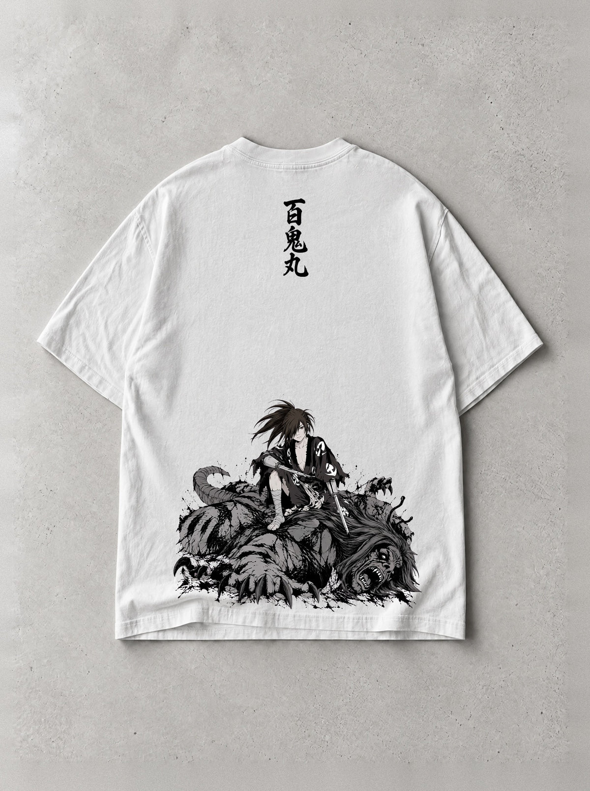 Hundred Demon Rest Vintage Tee - Dororo-inspired design by Torazen, back view