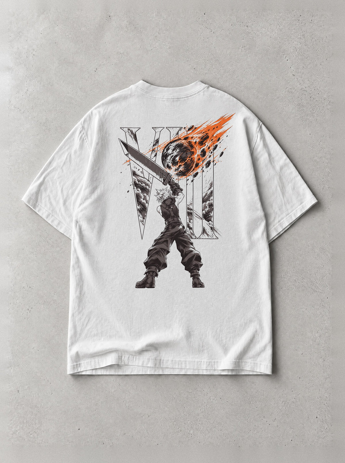 Meteor Buster Stand Vintage Tee - Final Fantasy VII-inspired design by Torazen, back view