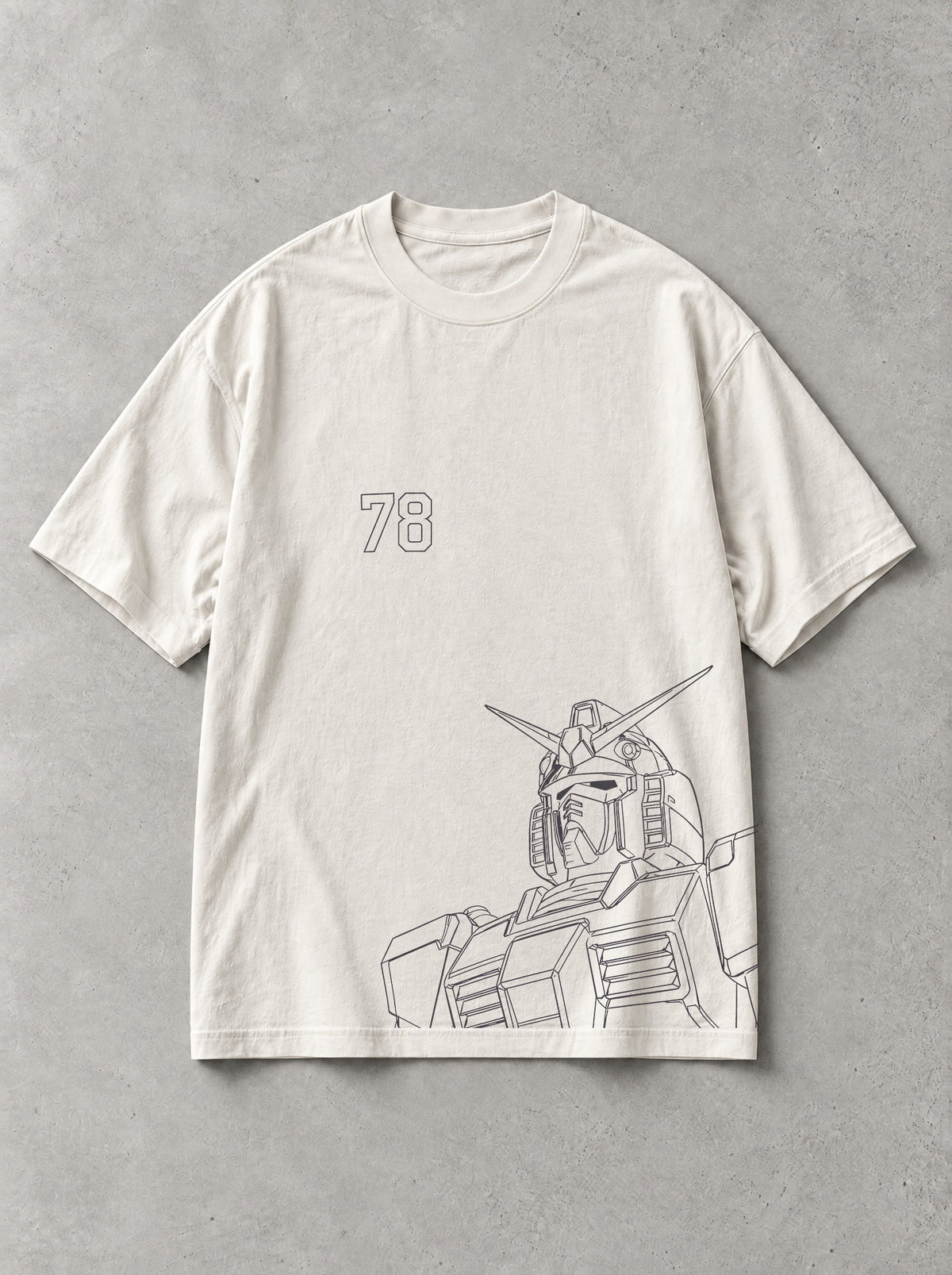 Mobile Suit Outline Vintage Tee - Gundam-inspired design by Torazen, front view