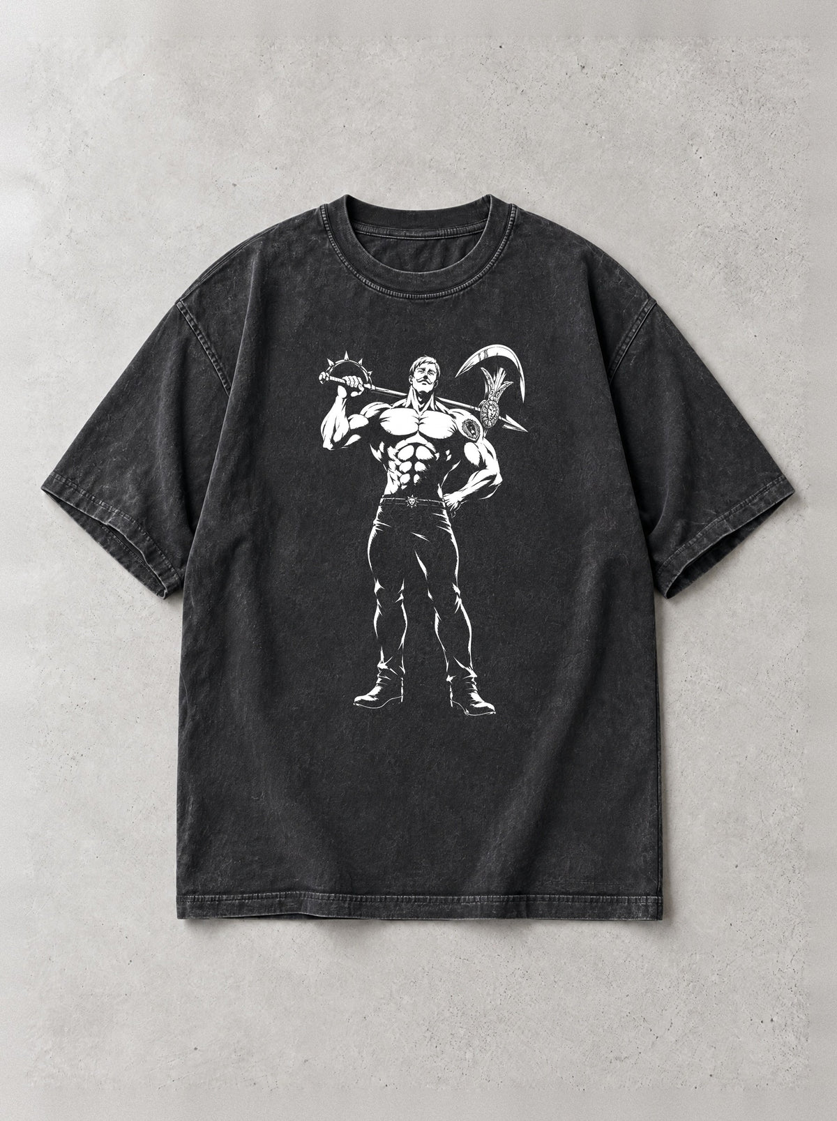 Sunlit Axe Bearer Vintage Tee - The Seven Deadly Sins-inspired design by Torazen, front view
