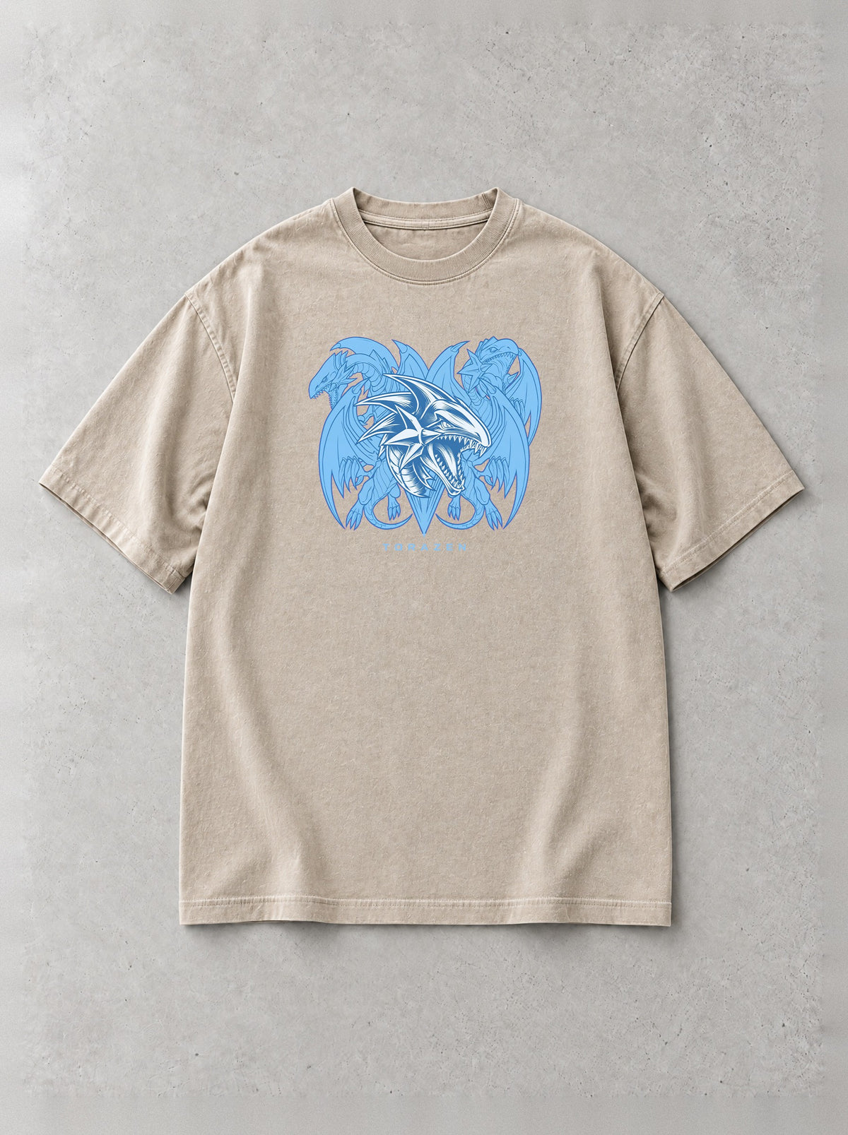 Three Dragon Duel Vintage Tee by Torazen, front view