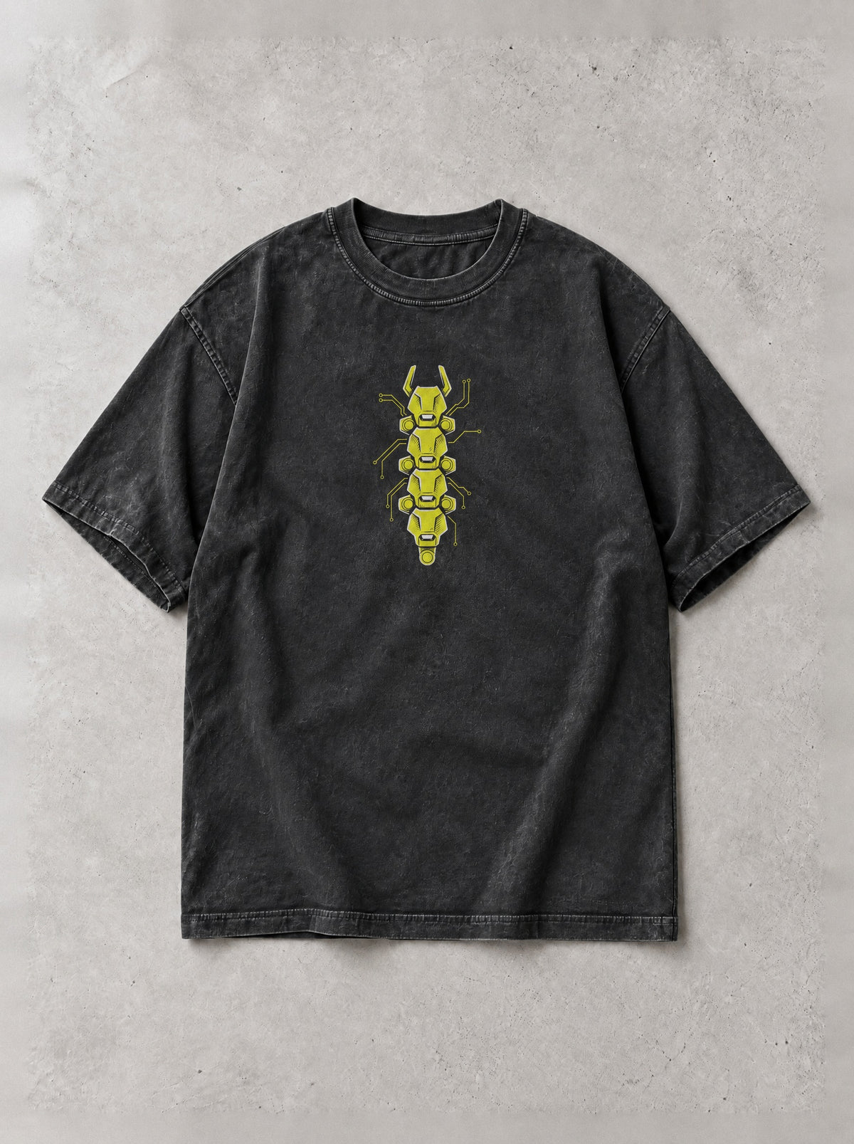 Yellow Circuit Drifter Vintage Tee - anime-inspired design by Torazen, front view