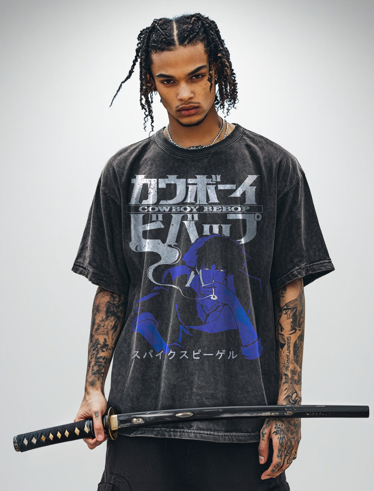 A sweatshirt with anime-inspired design, blending manga shonen style with modern streetwear aesthetic.