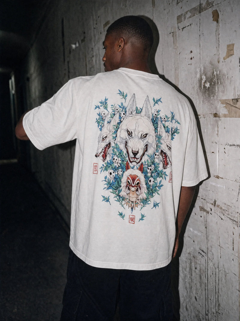 Mononoke Spirit of the Forest Vintage Tee - Studio Ghibli-inspired design by Torazen