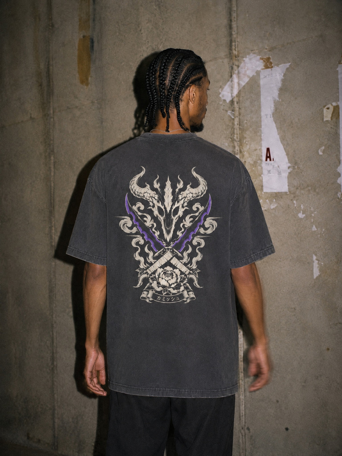 SOLO-LVL ✦ Kamish's Wrath Vintage Tee by Torazen, worn on model